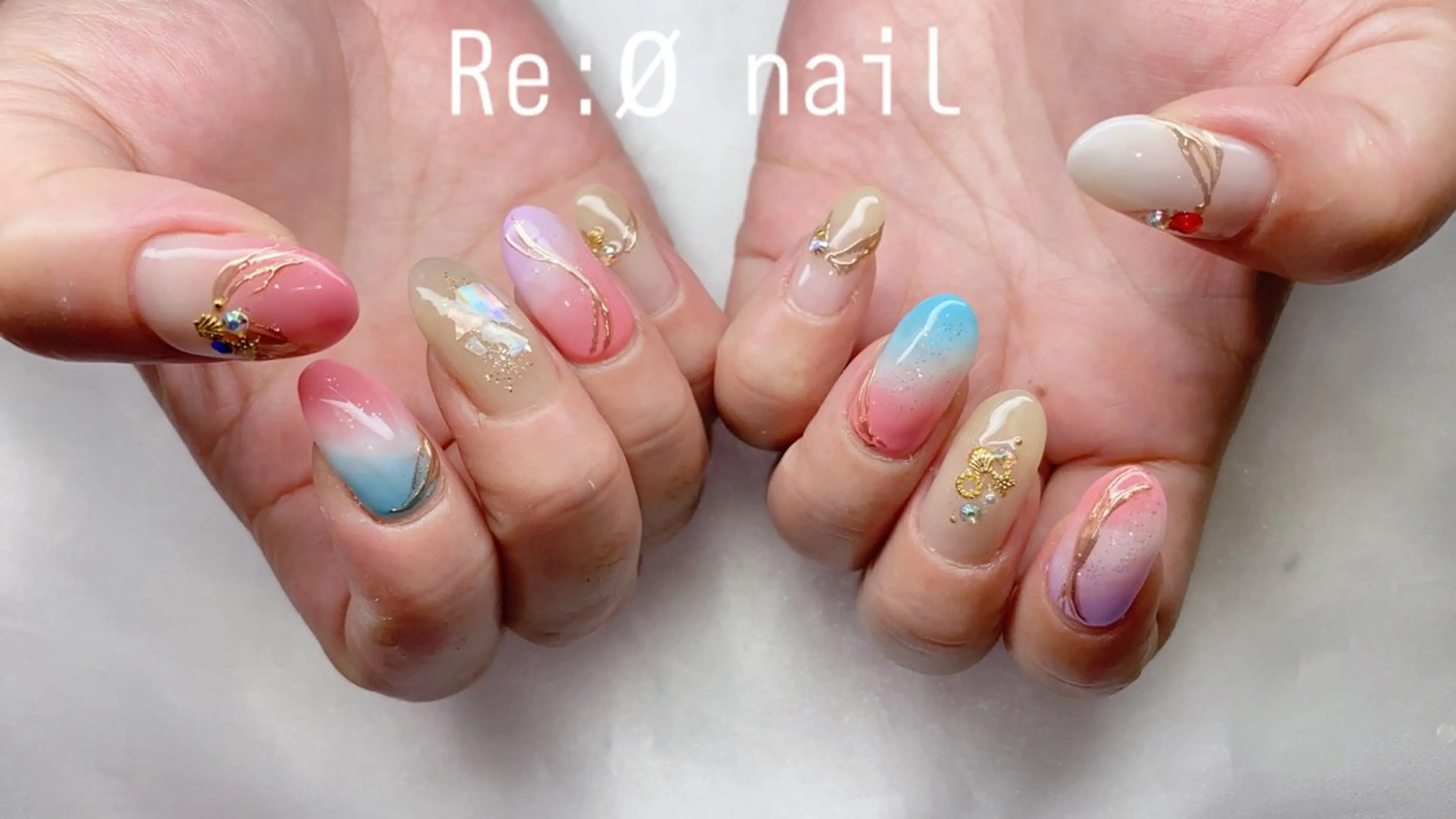 ネイル ハンドネイル Re:Ø nail 🩵TSUJIのネイルデザイン