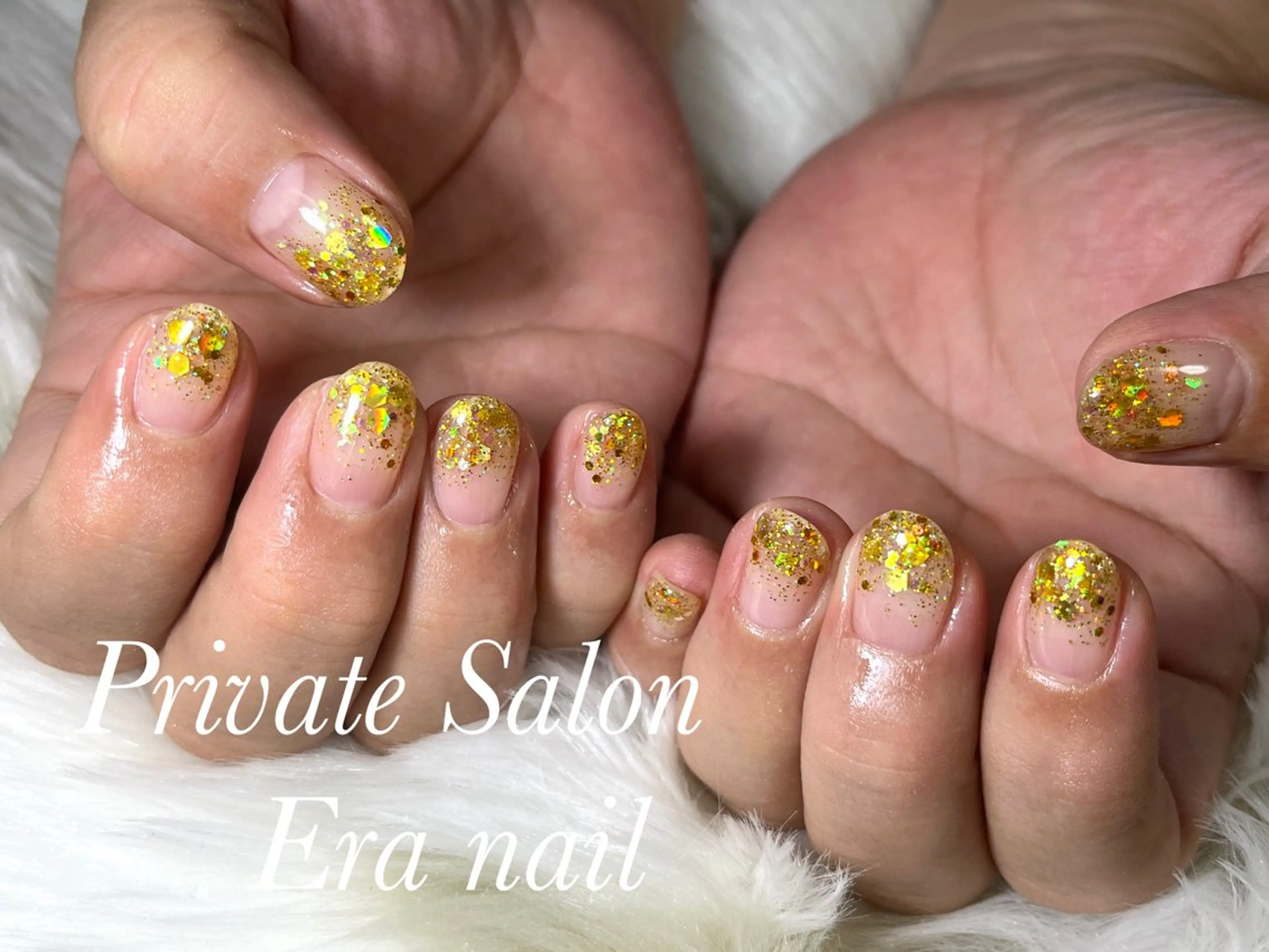 ネイル グラデーション ラメ(グリッター) ラメグラデーション ハンドネイル Era nailのネイルデザイン