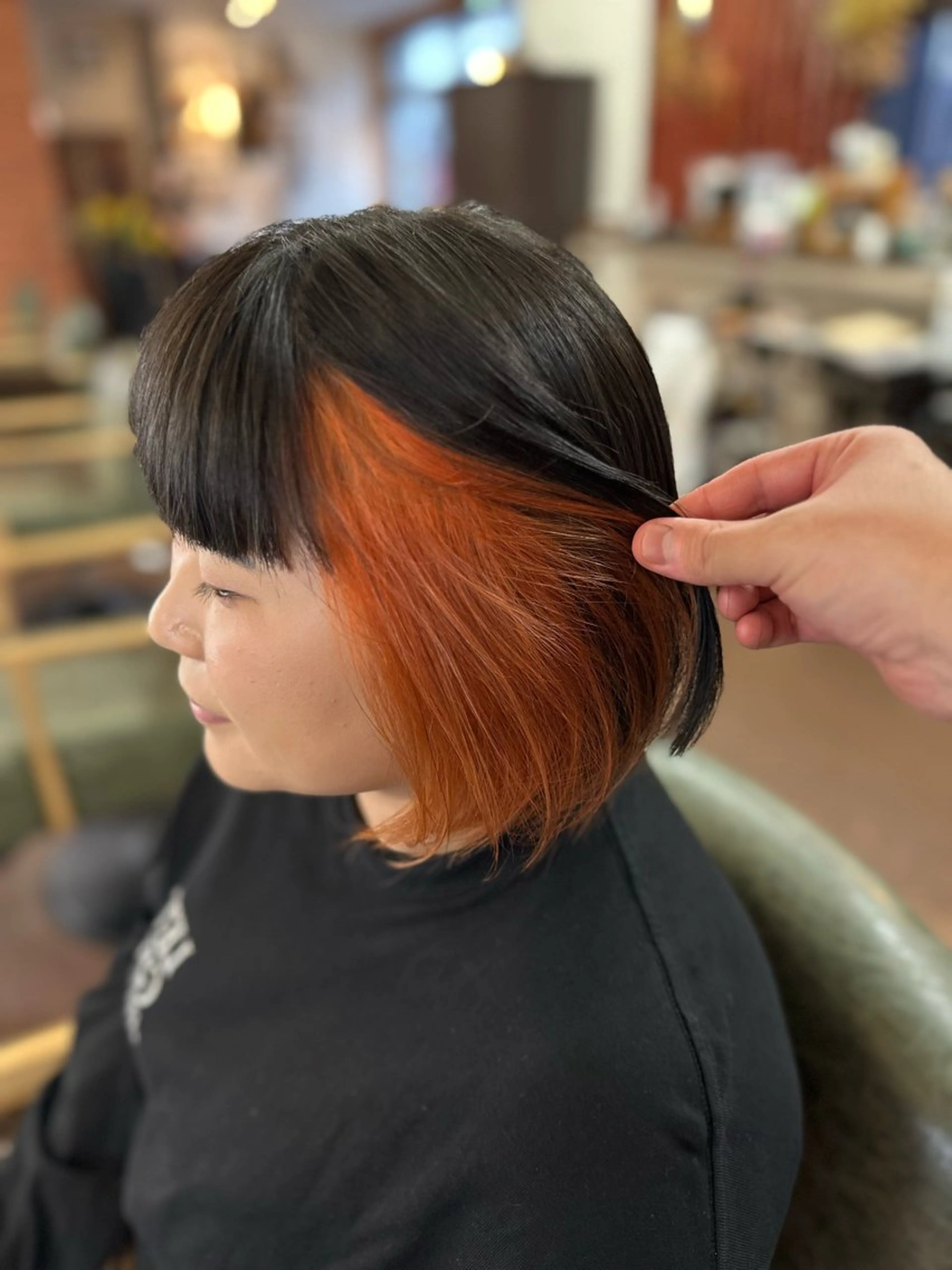 ショート カラー オレンジ インナーカラー指名 No.1菊池柊真のヘアスタイル