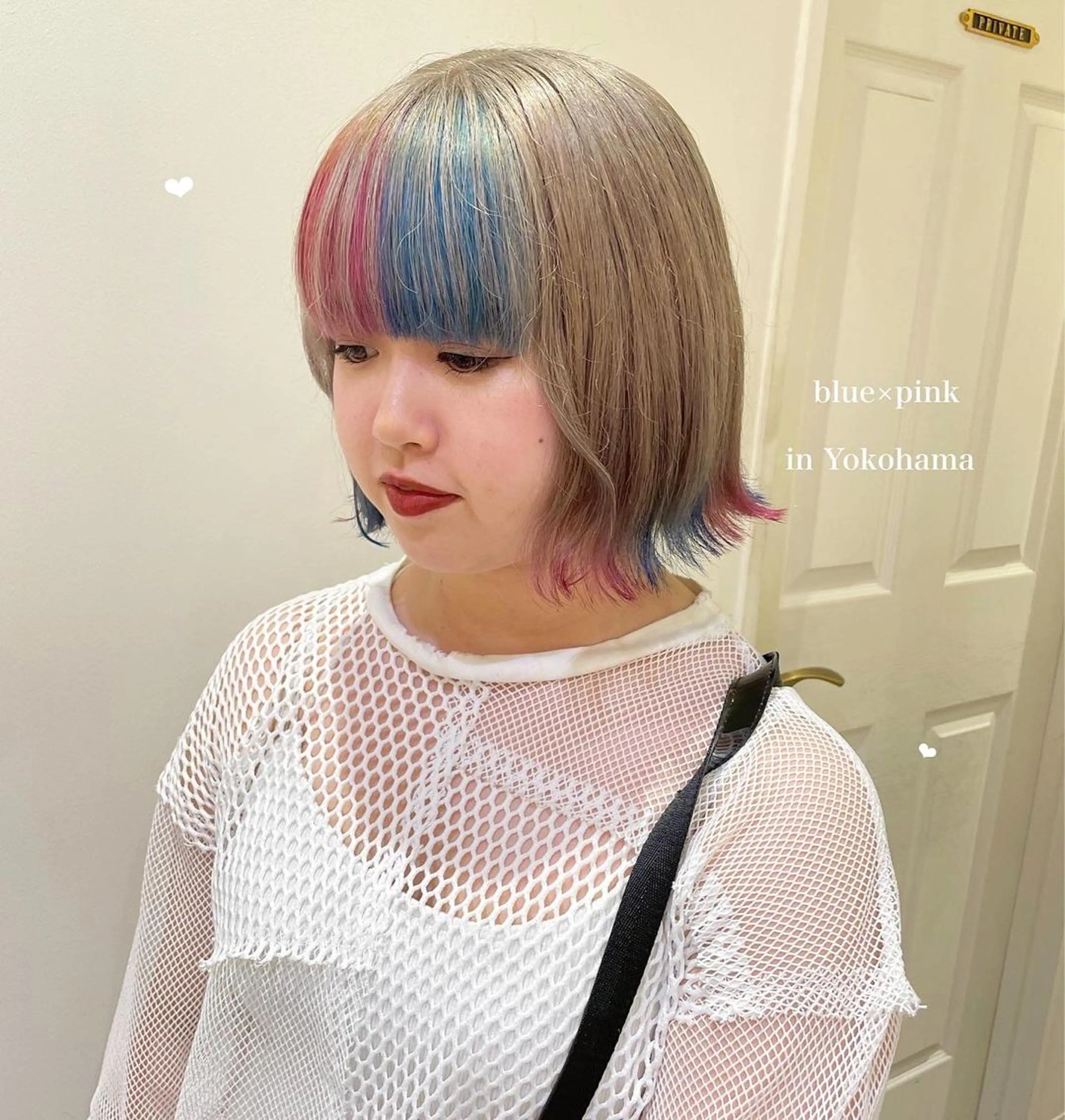 ミディアム カラー デザインカラー インナーカラー ピンクカラー ヘアカラー エクステ/ハイトーン 🐏☁️miminaのヘアスタイル