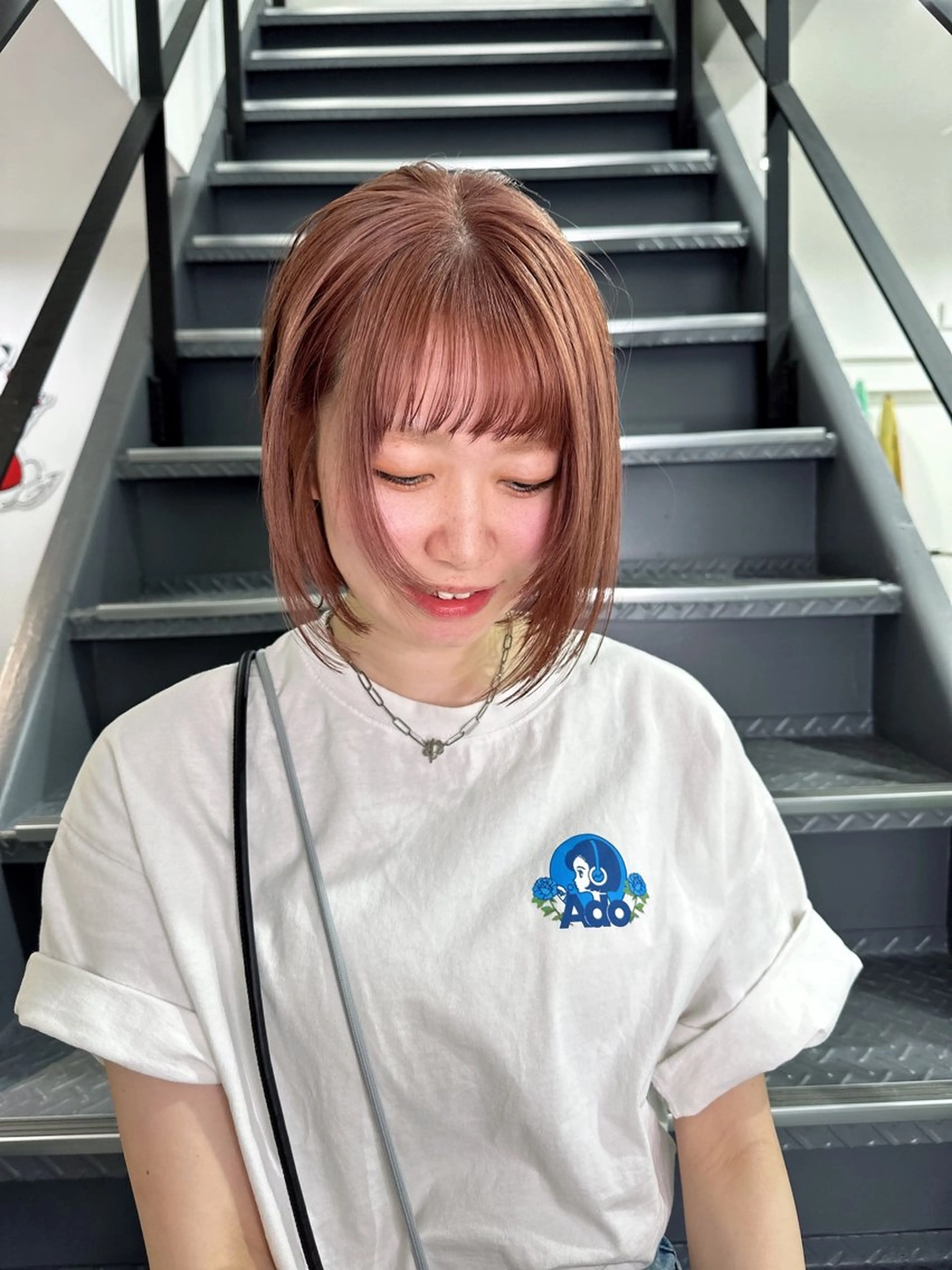 ショート カラー ブラウンカラー ピンクカラー ピンクブラウン ヘアカラー Y.S.H所属・西野 未桜のヘアスタイル