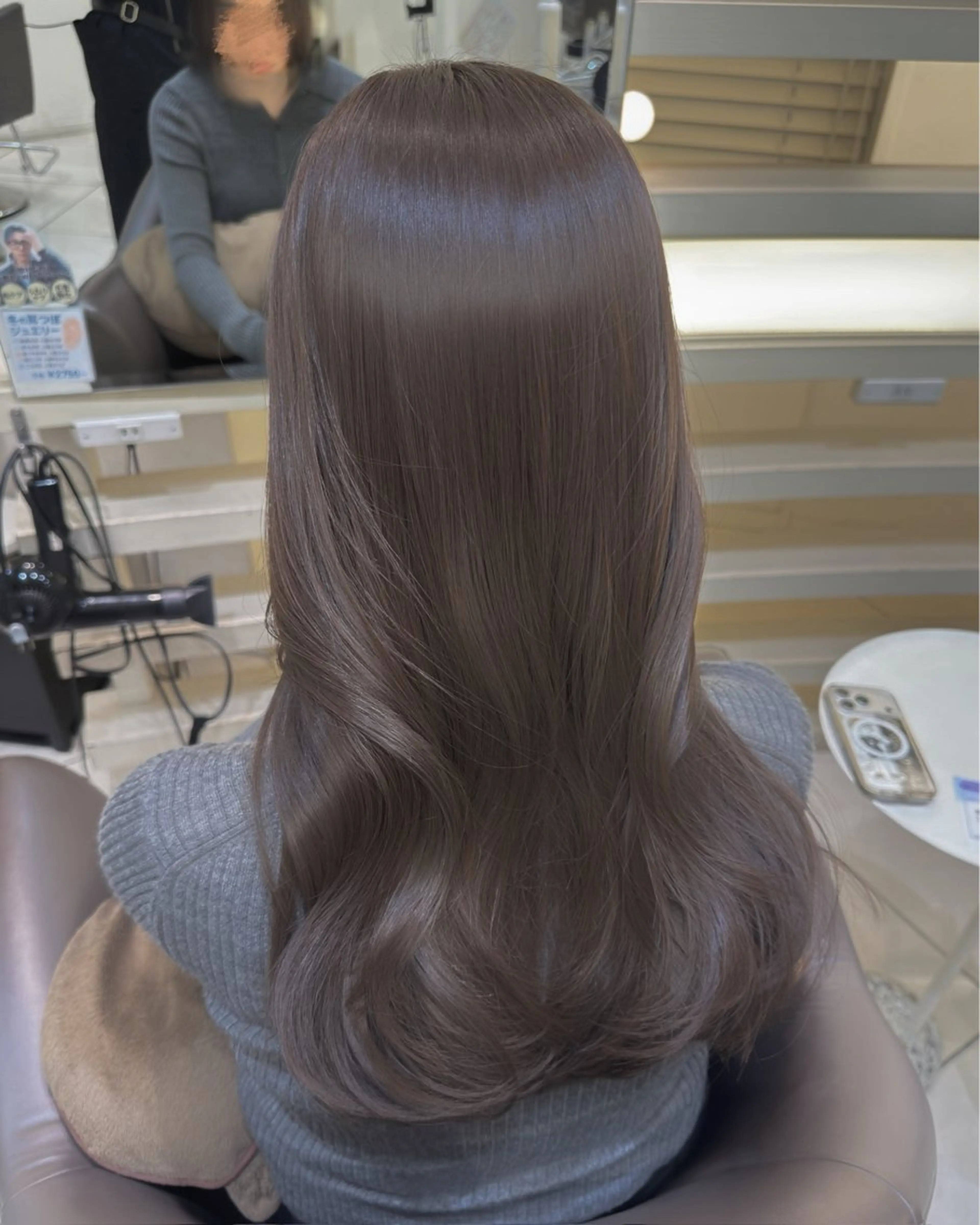 セミロング カット ヘアカラー トリートメント 🫧オリーブ/赤み消 し/暗髪🫧野本麗奈のヘアスタイル