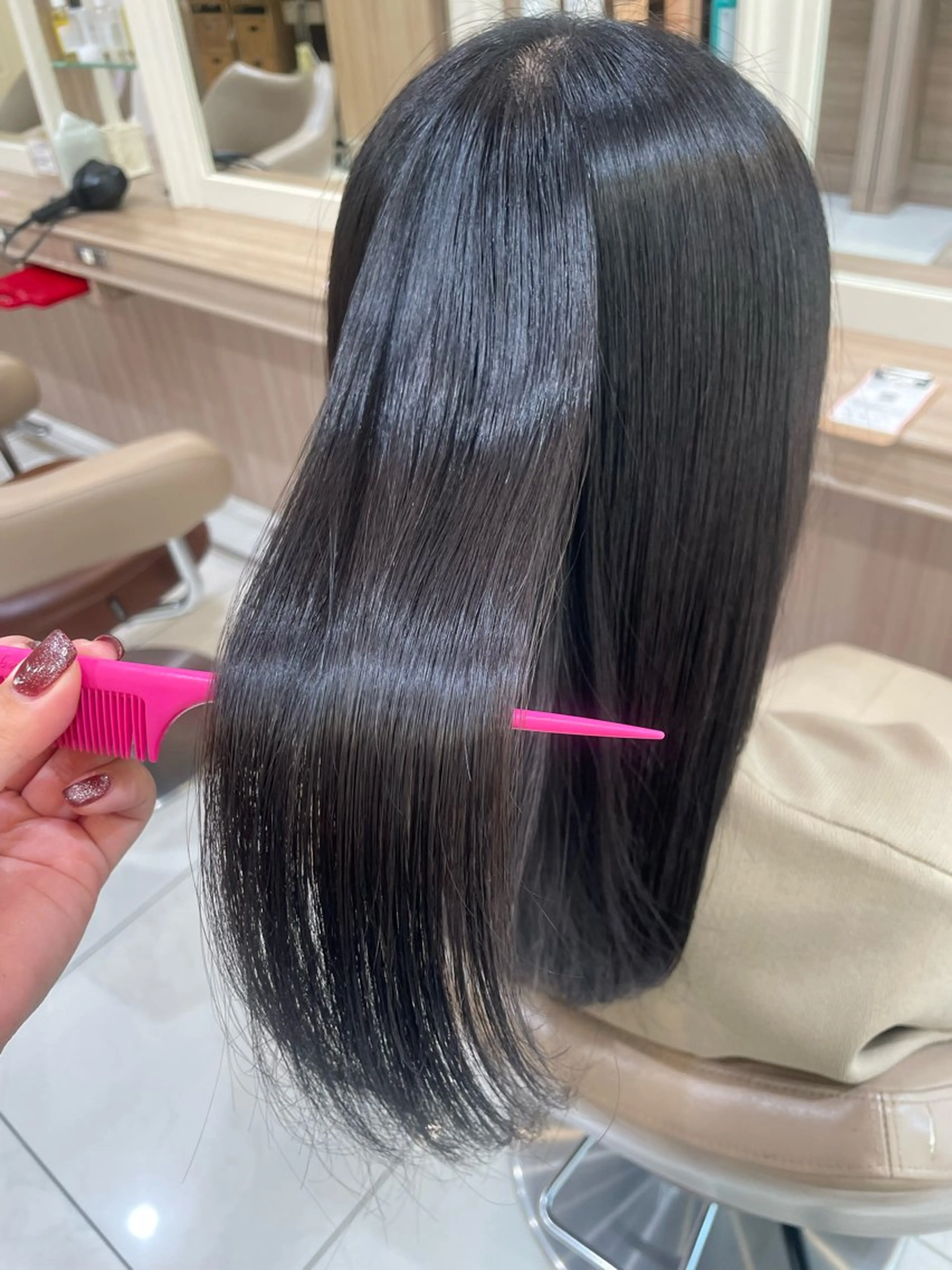 セミロング パーマ カット 縮毛矯正 トリートメント 韓国ヘアメイク🎀/ 縮毛矯正✨山本媛香のヘアスタイル