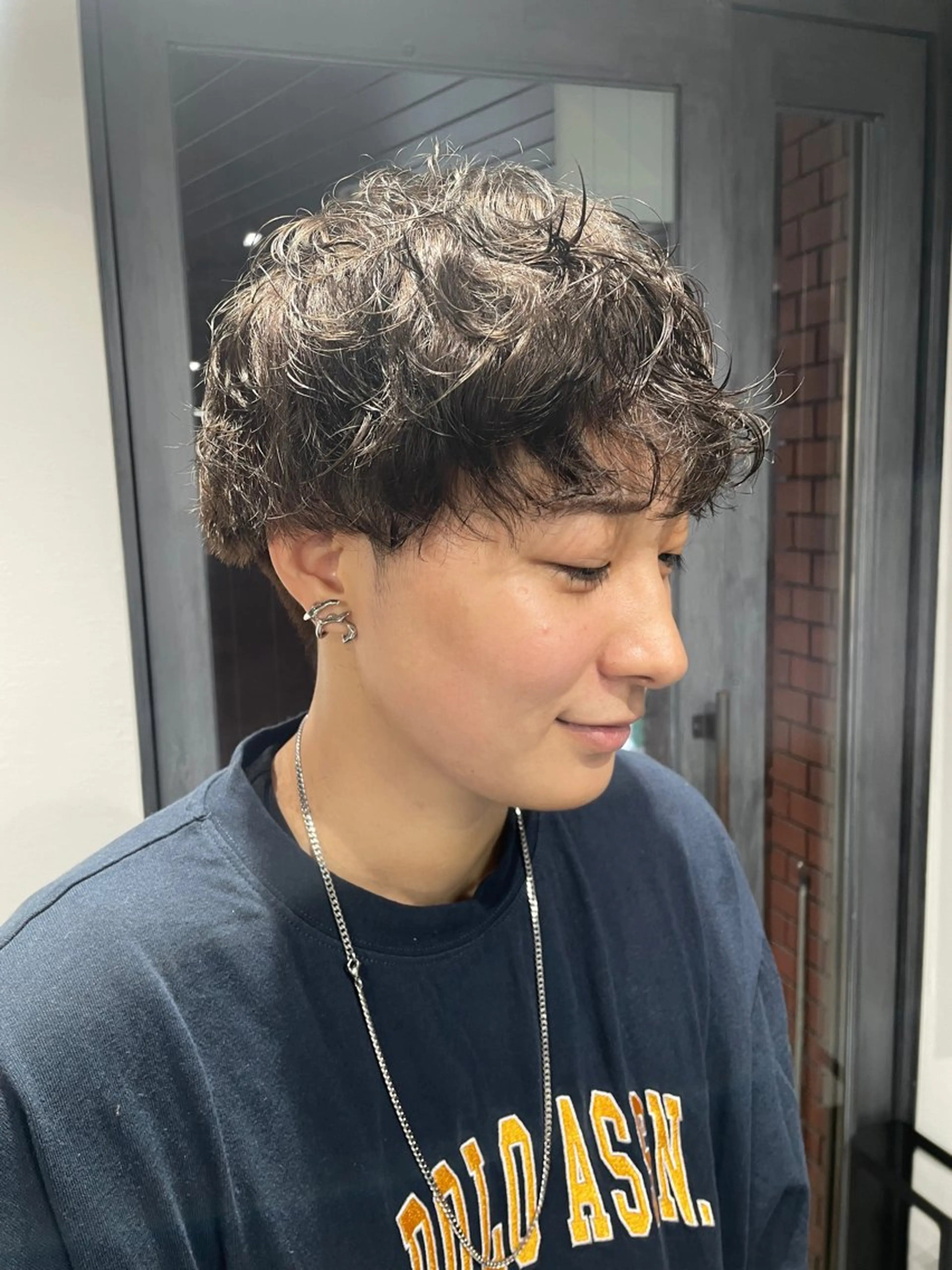 カラー パーマ ブリーチ 透明感カラー グレージュ ブリーチなしカラー ルカ/ ムードカット🍓のヘアスタイル