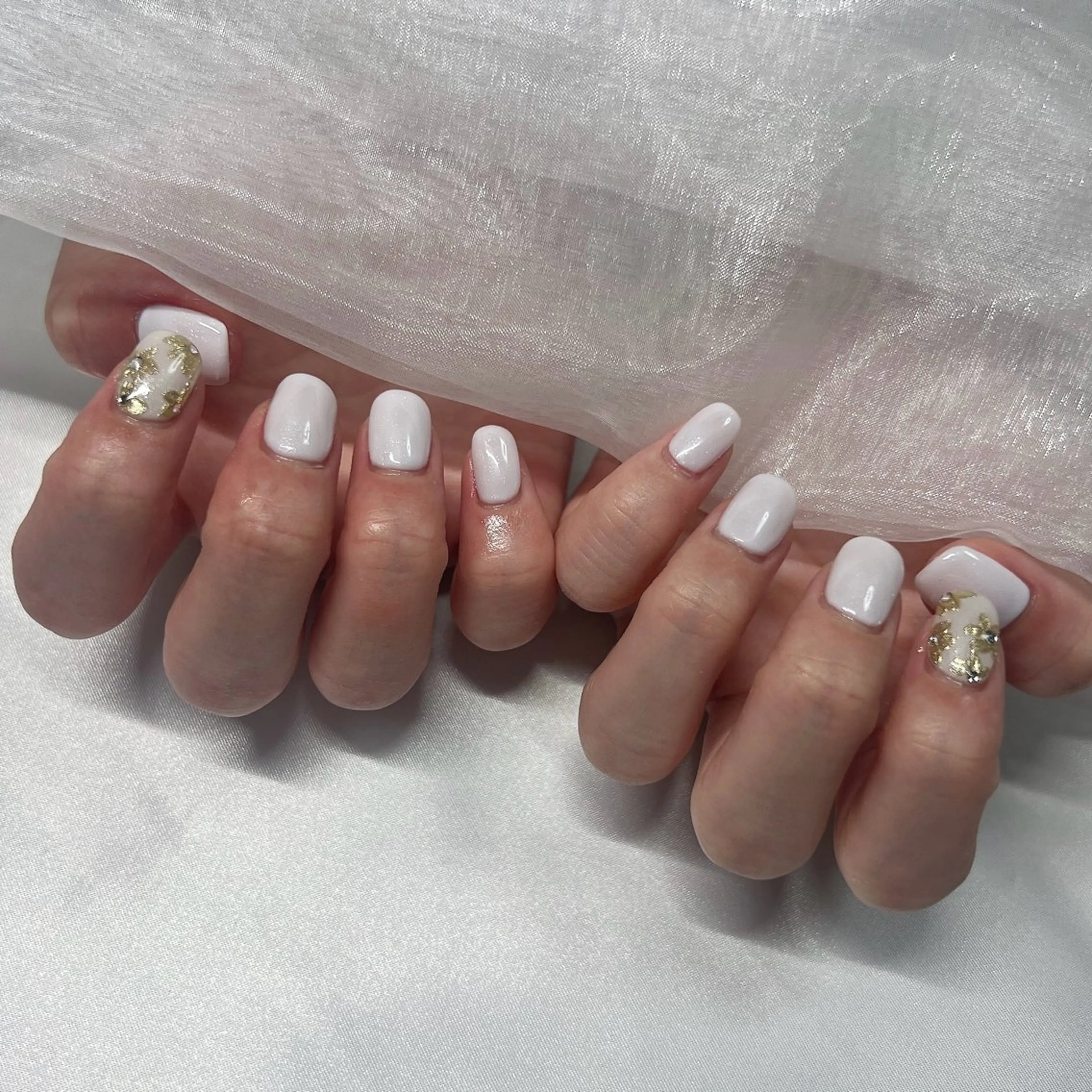 ネイル ジェルネイル 韓国ネイル ラメ(グリッター) マグネットネイル ミラーネイル ハンドネイル -nail salon-Reward所属・nail salon Rewardのネイルデザイン