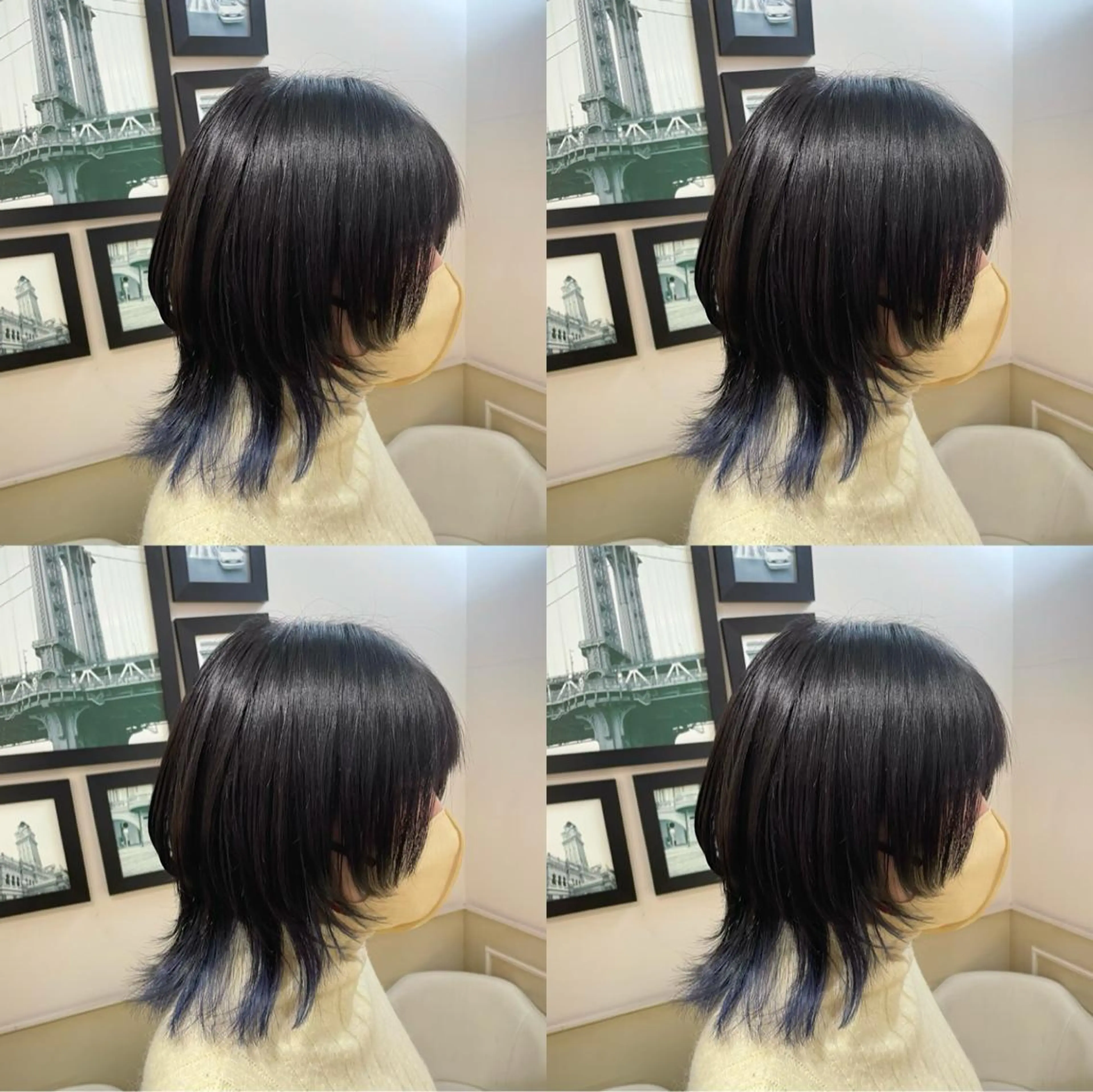 ミディアム カラー ネイビーカラー ウルフカット 🌟トップデザイナー 高橋🌟のヘアスタイル