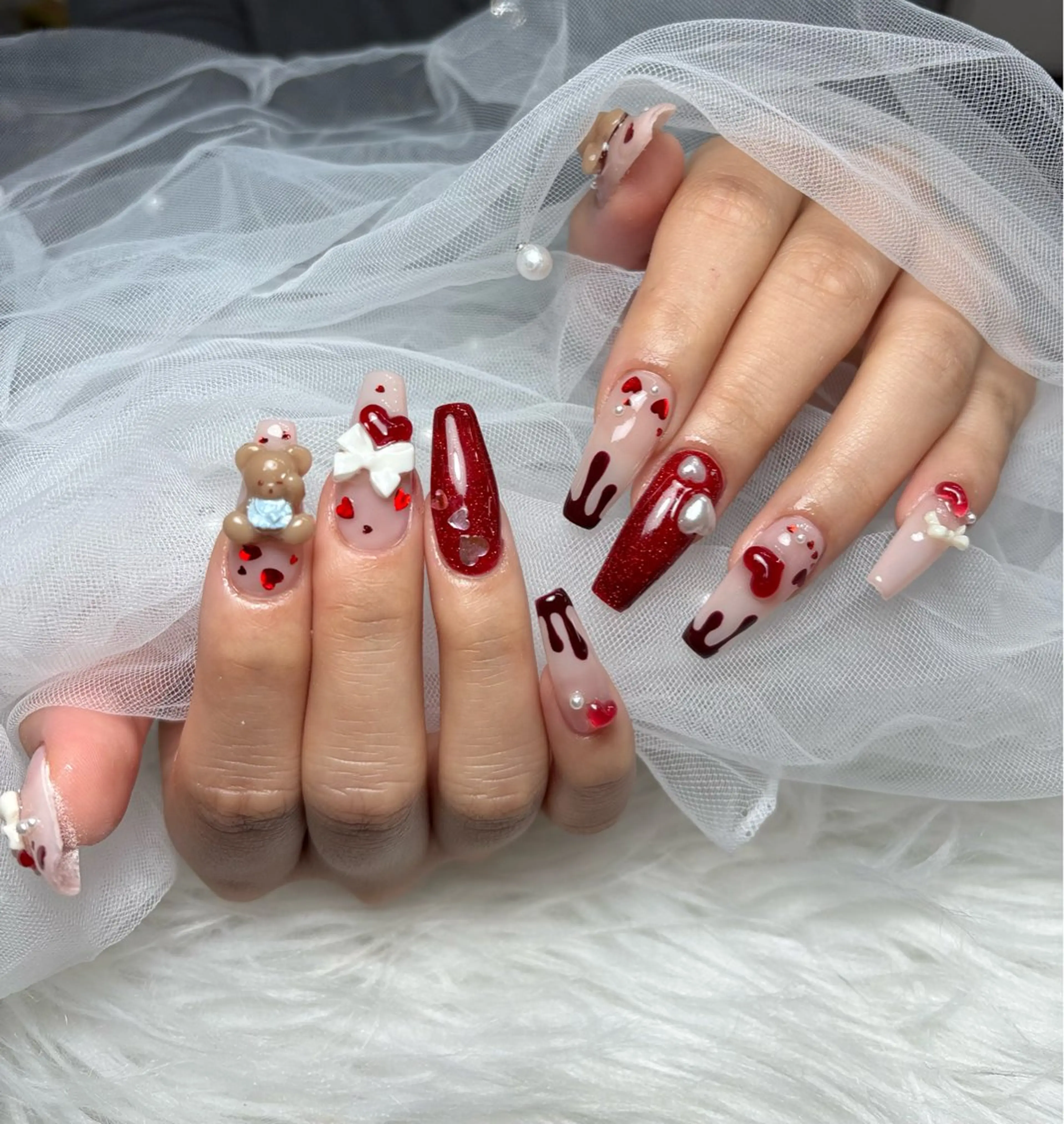 ネイル アートネイル 長さ出し ジェルネイル マグネットネイル ニュアンスネイル なな_ CloudyChanのネイルデザイン