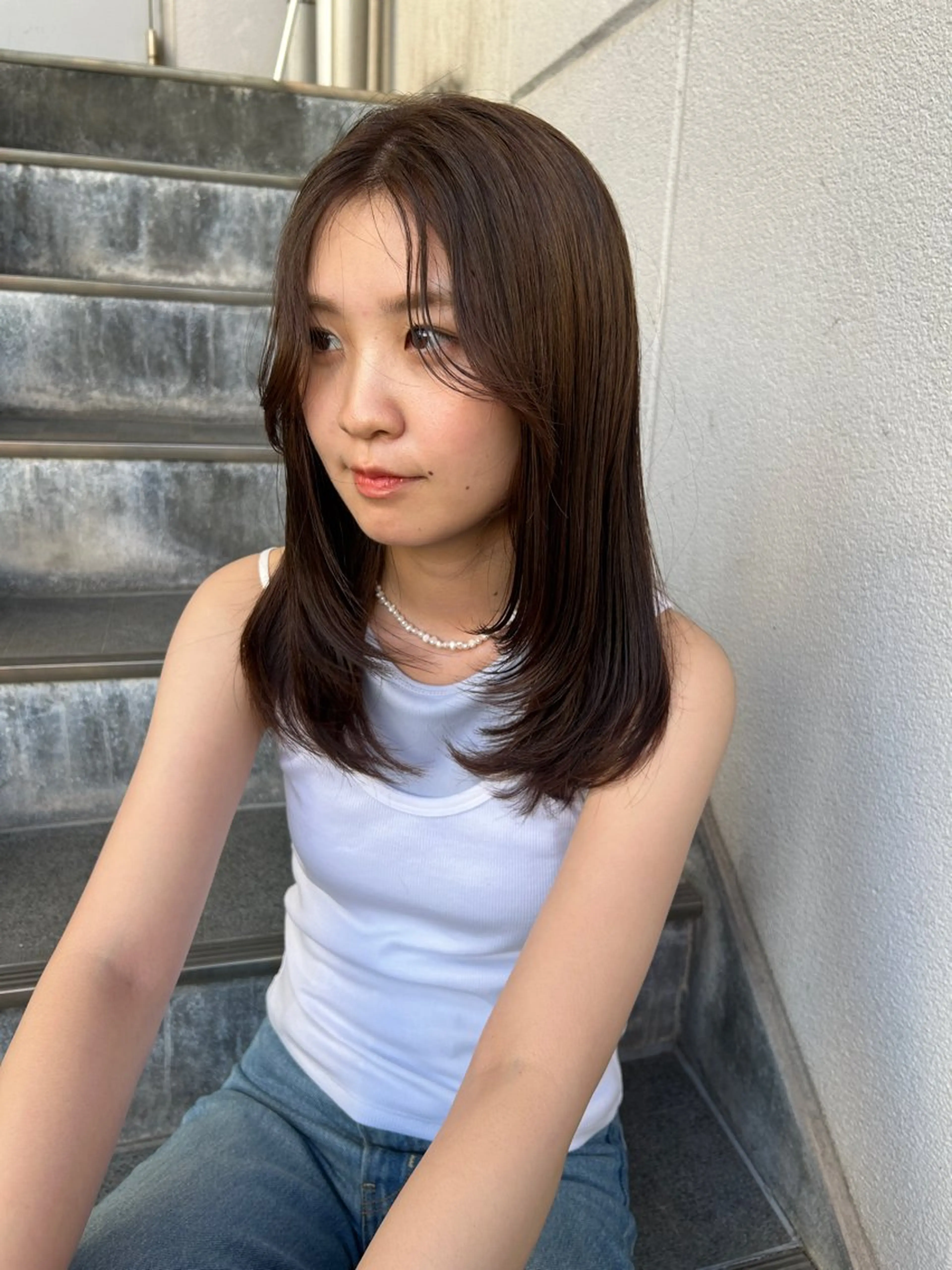 セミロング レイヤーカット/ 透明感カラーmikuのヘアスタイル