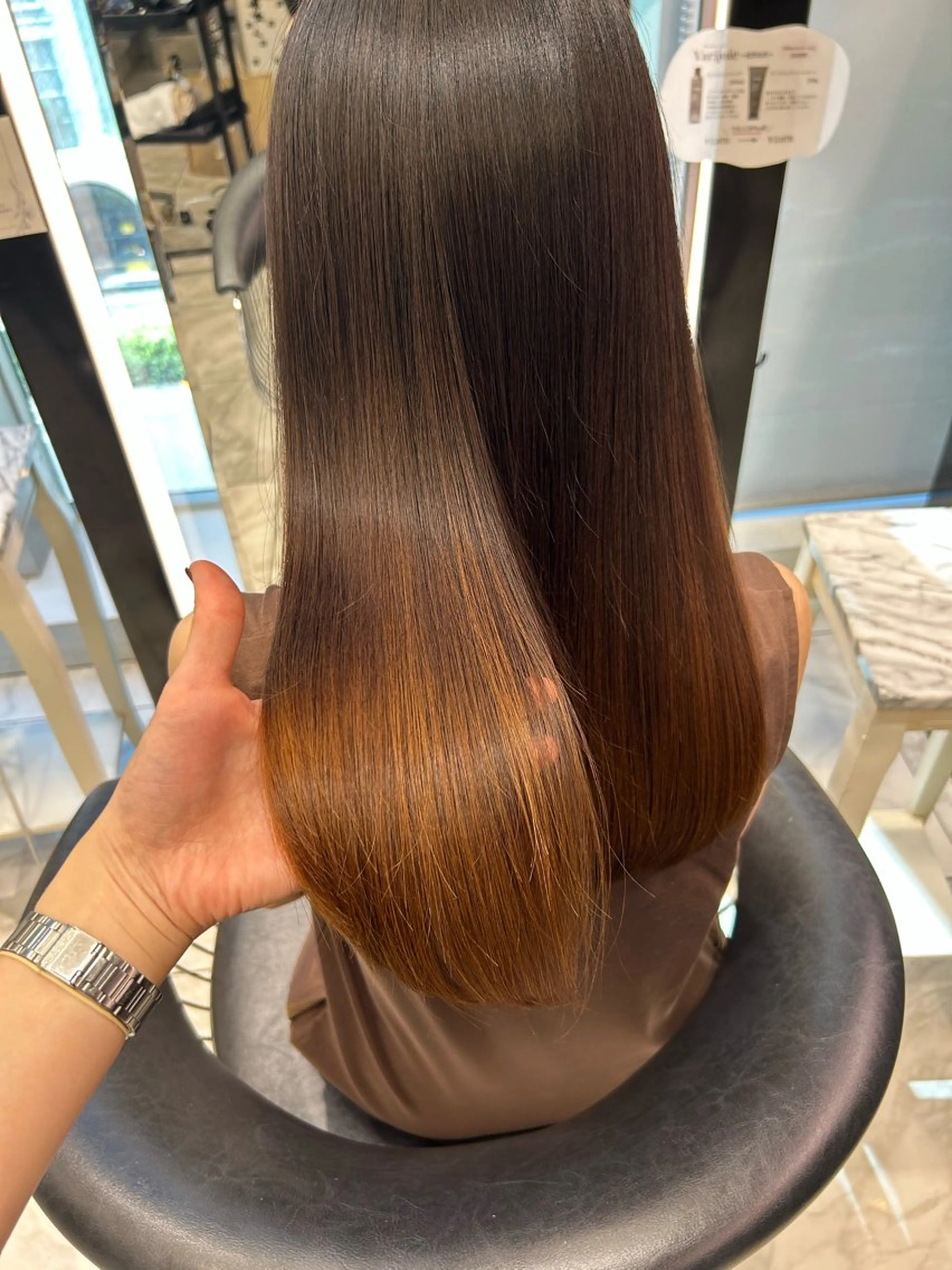 セミロング トリートメント コテ巻き風パーマ✨ 韓国ヘア🤎近下菜央のヘアスタイル