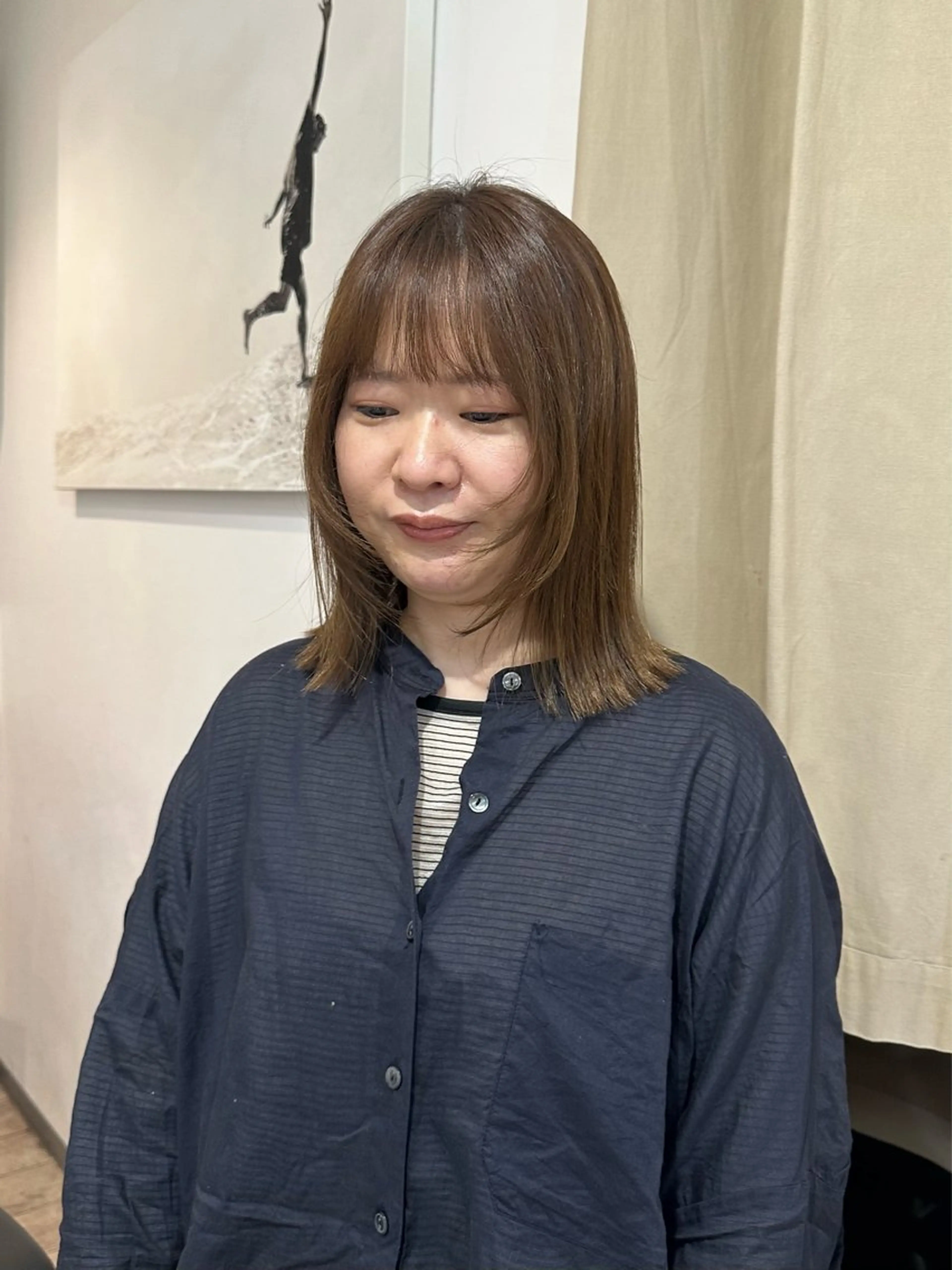 ミディアム カラー 顔周りカット GIFT所属・橋本叶夢/ ショートヘア/透け感のヘアスタイル