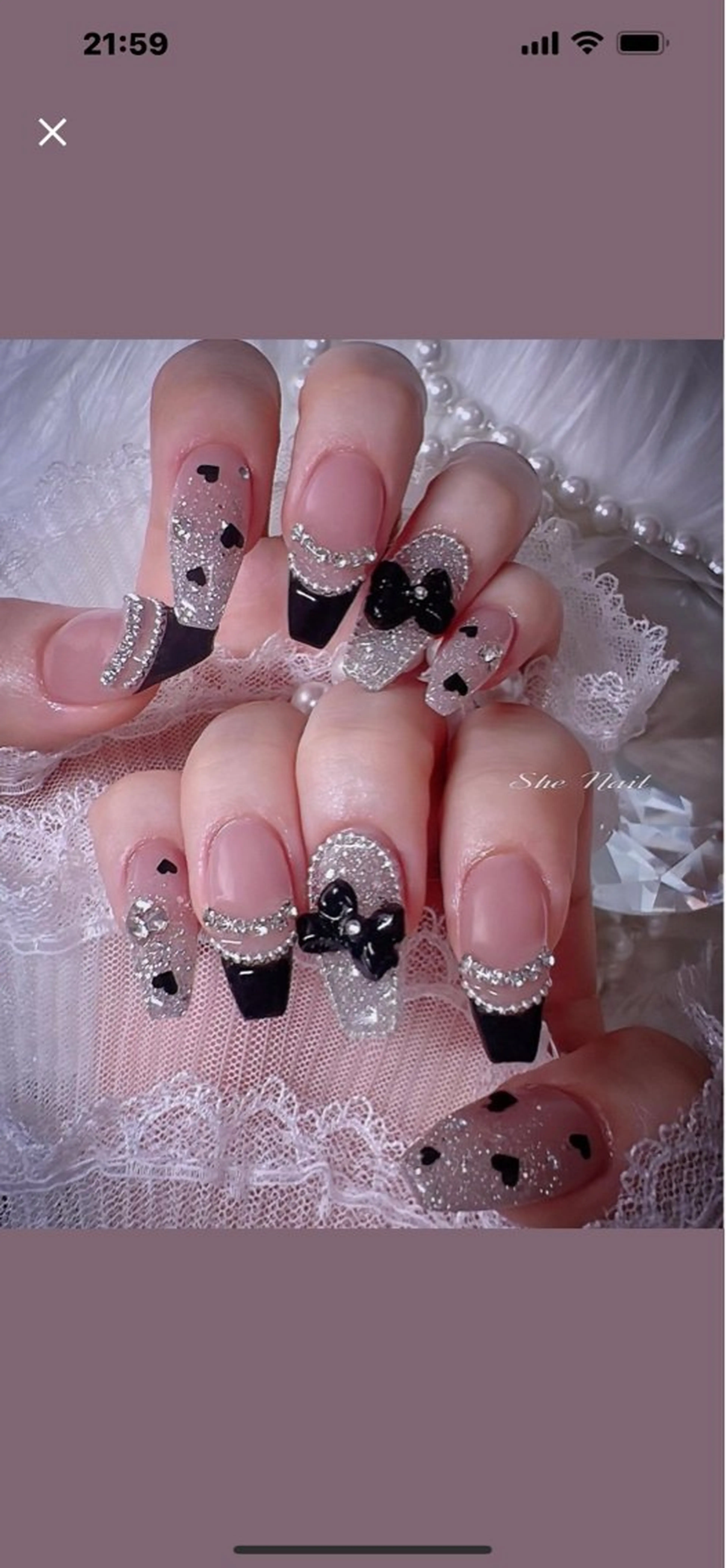ネイル チークネイル 長さ出し フレンチネイル マグネットネイル 持ち込み ハンドネイル She_nail所属・ELSA_ Bellaのネイルデザイン