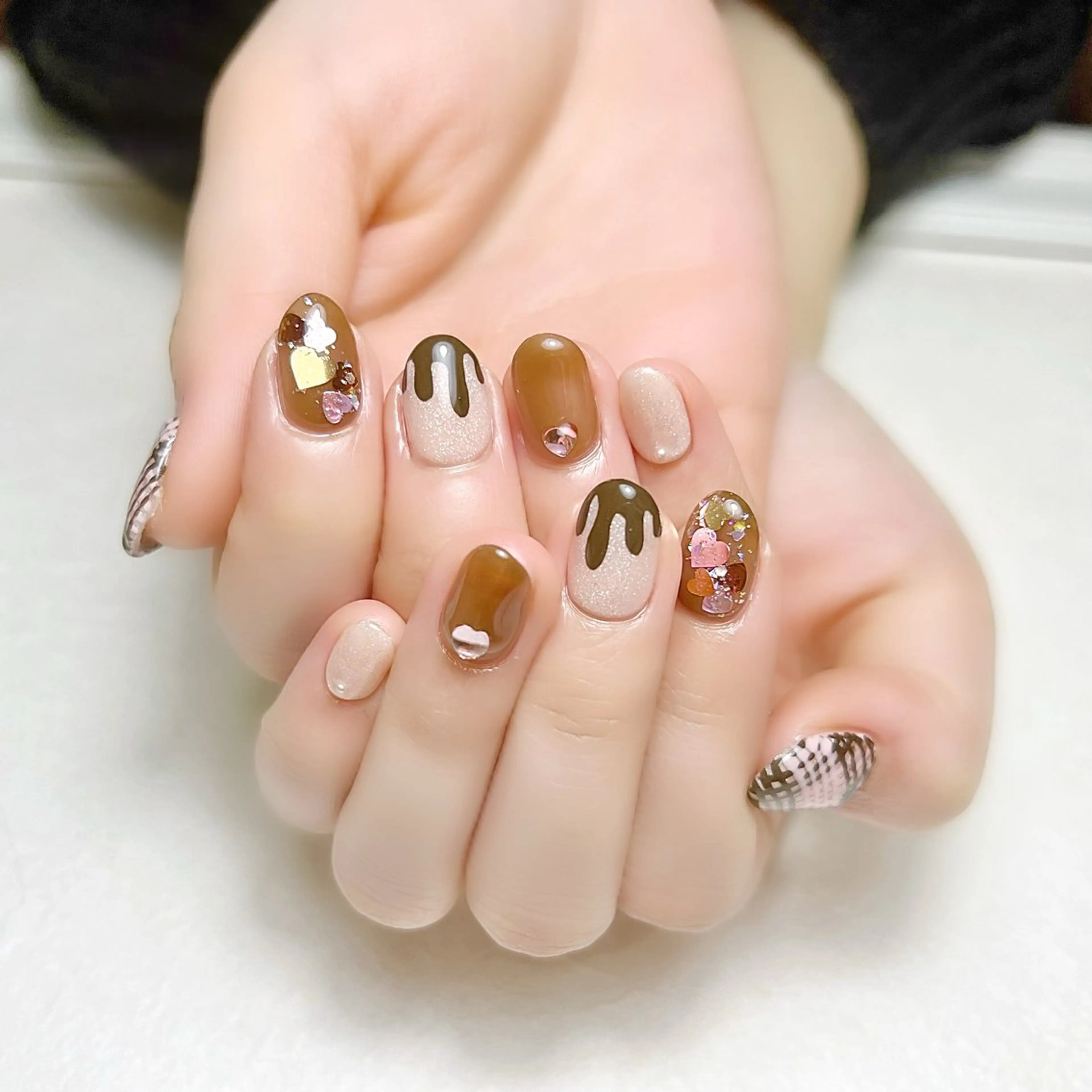 ネイル ガーリー ハート バレンタイン rouse nail RISATOのネイルデザイン