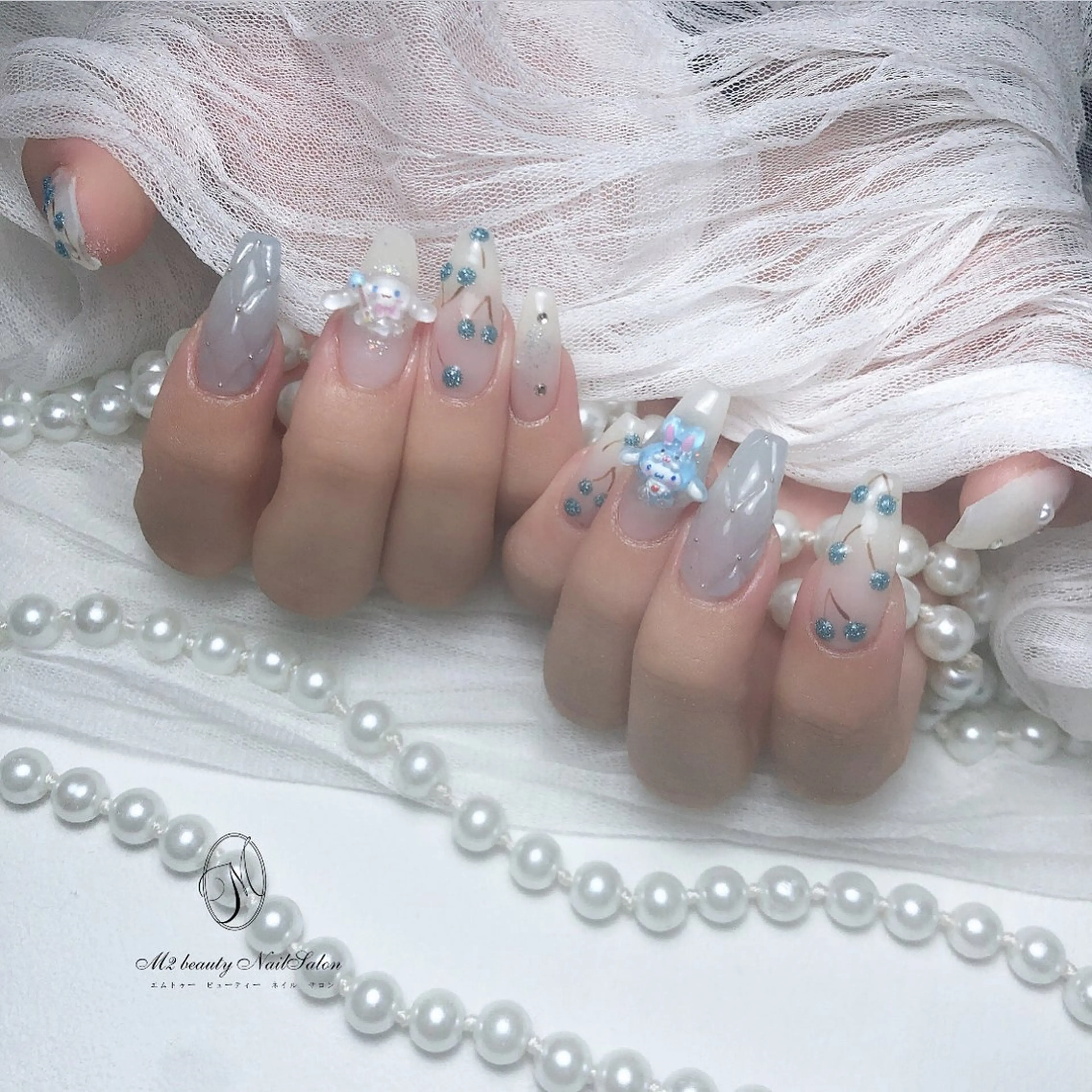 ネイル アートネイル 長さ出し フラッシュネイル ジェルネイル ラメ(グリッター) ハンドネイル M2 beauty Nankaのネイルデザイン