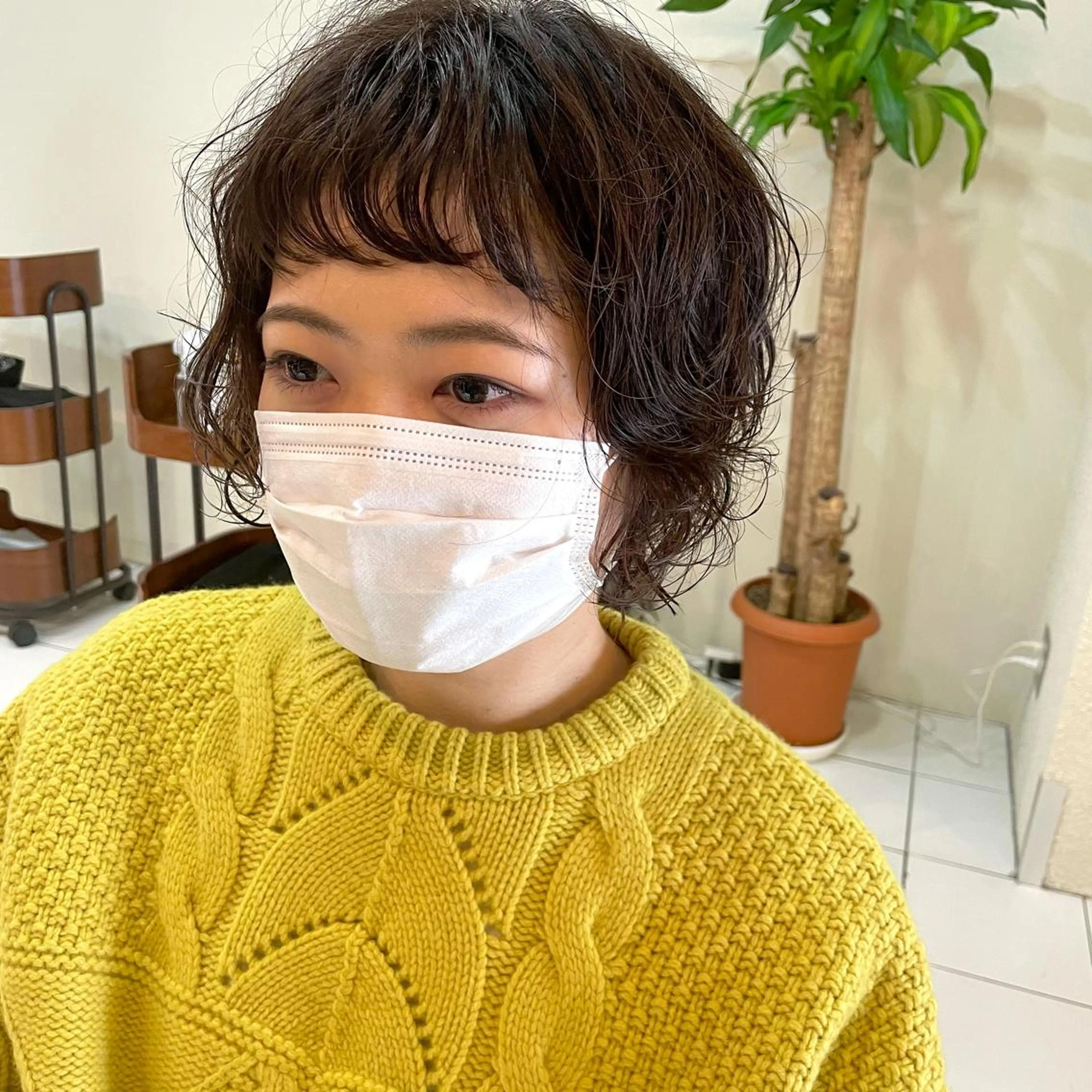 ショート パーマ ウルフカット 透明感カラー/ 寺田千雅子のヘアスタイル