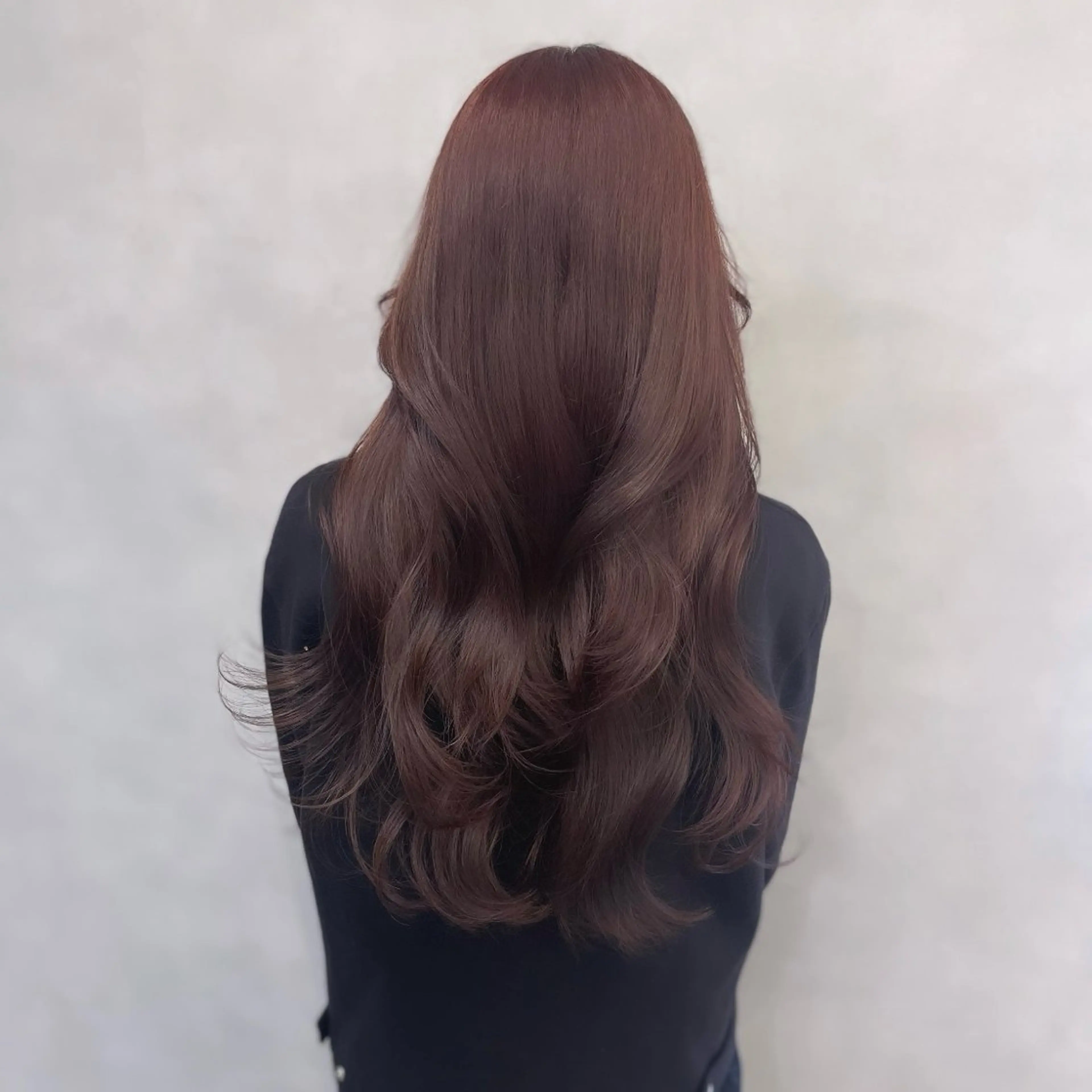 ロング カラー ブリーチ ブラウンカラー ダブルカラー ブリーチなしカラー レッドカラー カット ヘアカラー Rui/透明感カラー 暖色/レイヤーカットのヘアスタイル