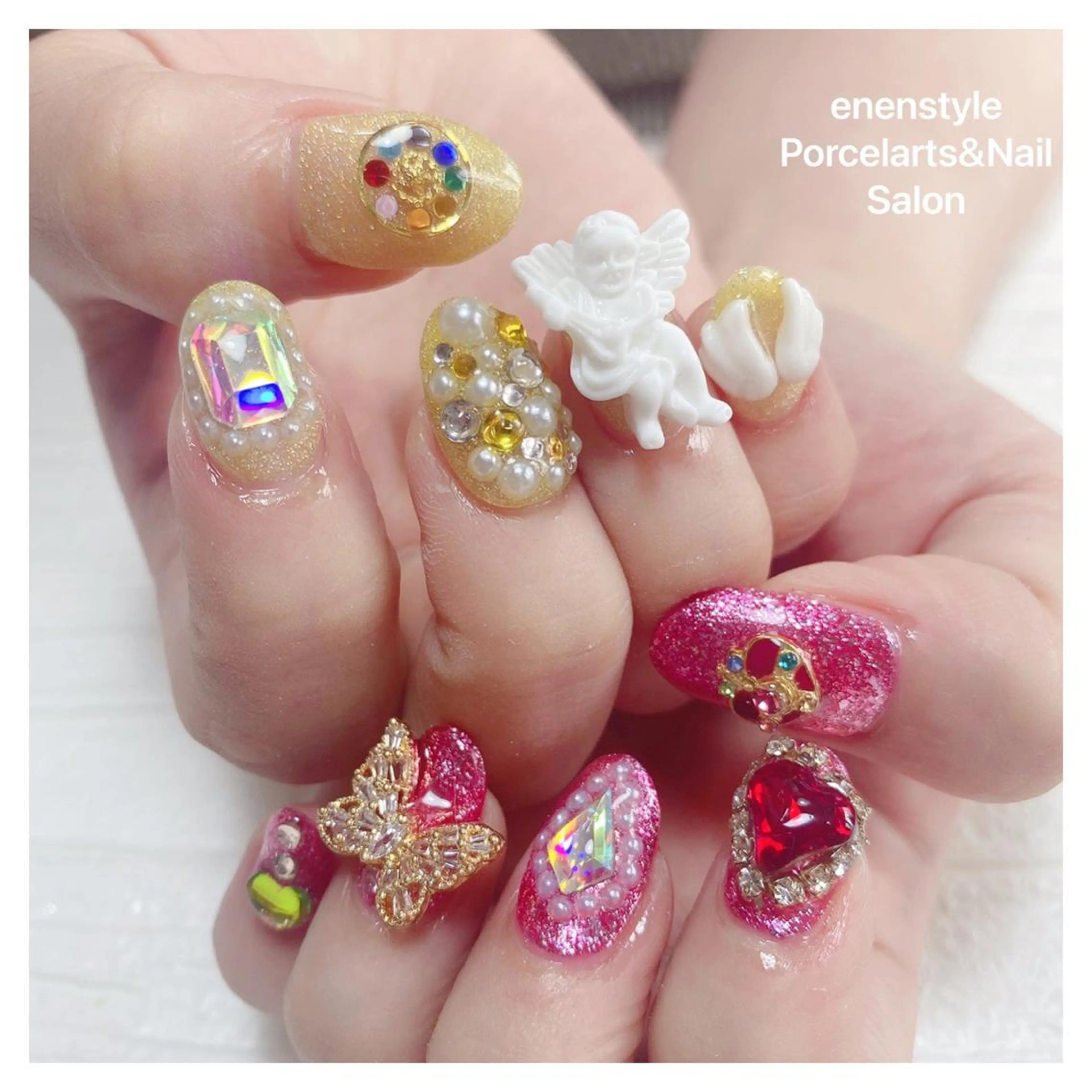 ミディアム ネイル ハンドネイル 👑enen style👑のネイルデザイン