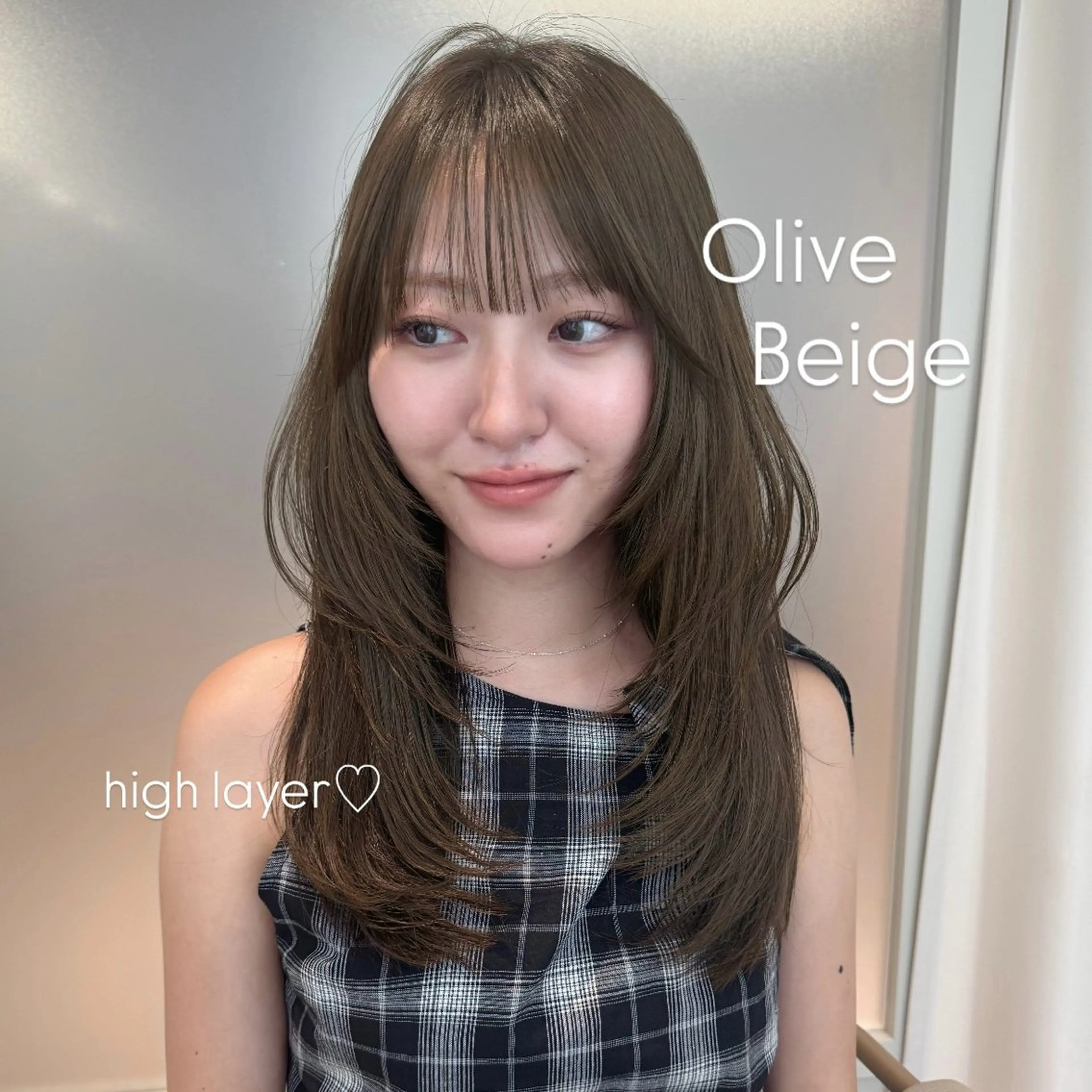 セミロング レイヤーカット カット ヘアカラー 透明感🍨レイヤー ヘアセット/miyuのヘアスタイル