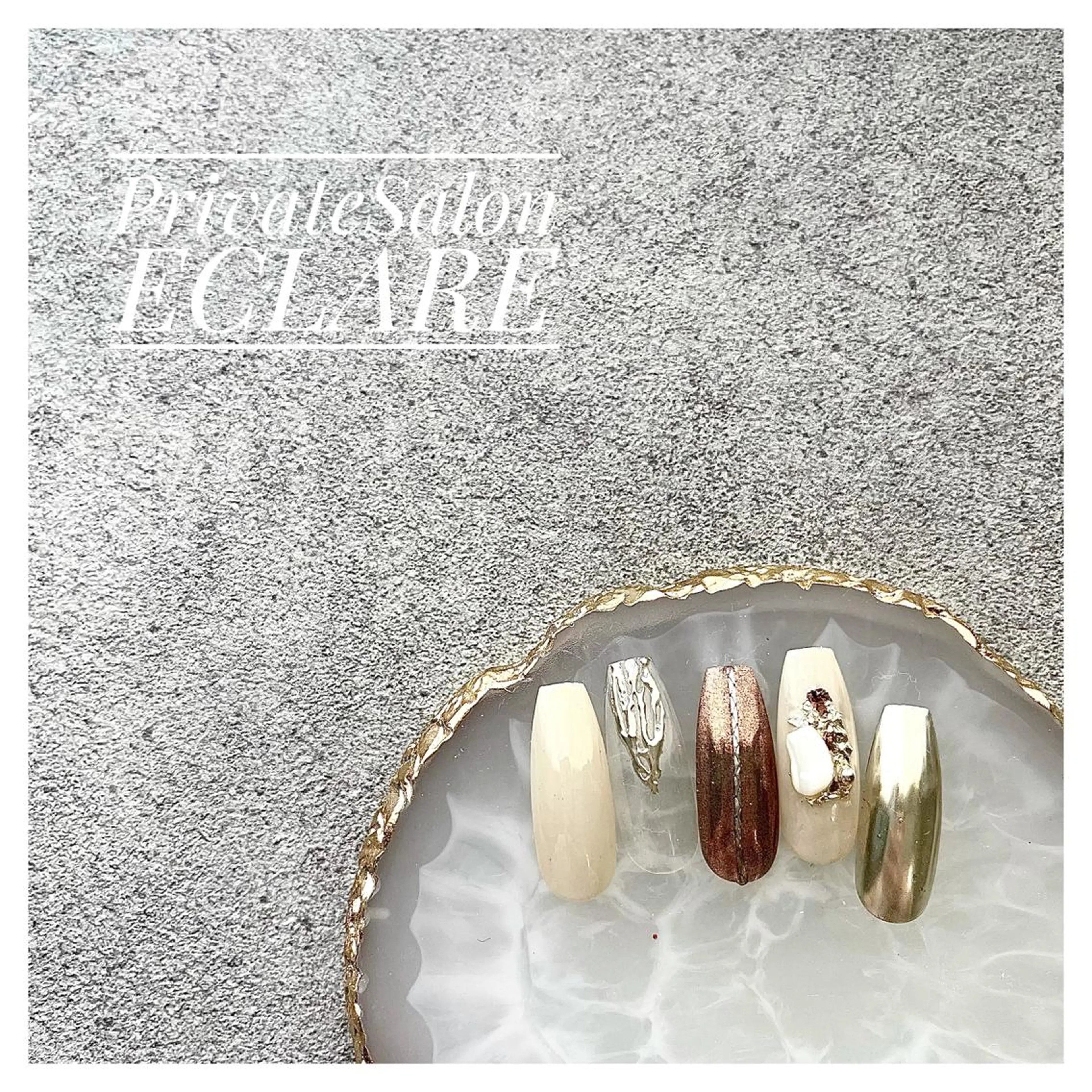 ネイル アートネイル ブラウン フットネイル フレンチネイル ジェルネイル Nail Salon ECLAREのネイルデザイン