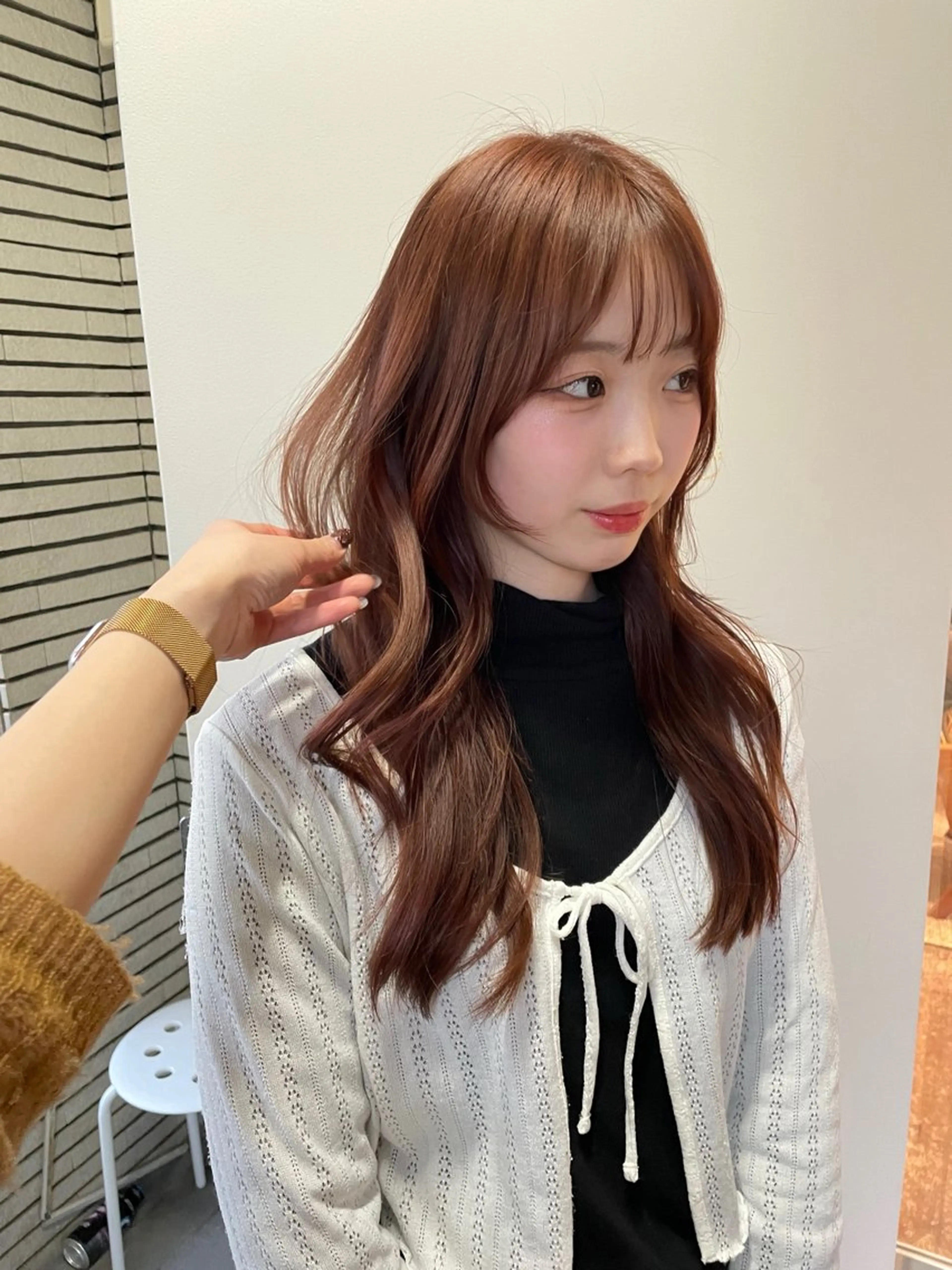 ロング カラー ブラウンカラー ピンクカラー 小顔カット カット ヘアカラー トリートメント レイヤーカット🎀 kanaのヘアスタイル