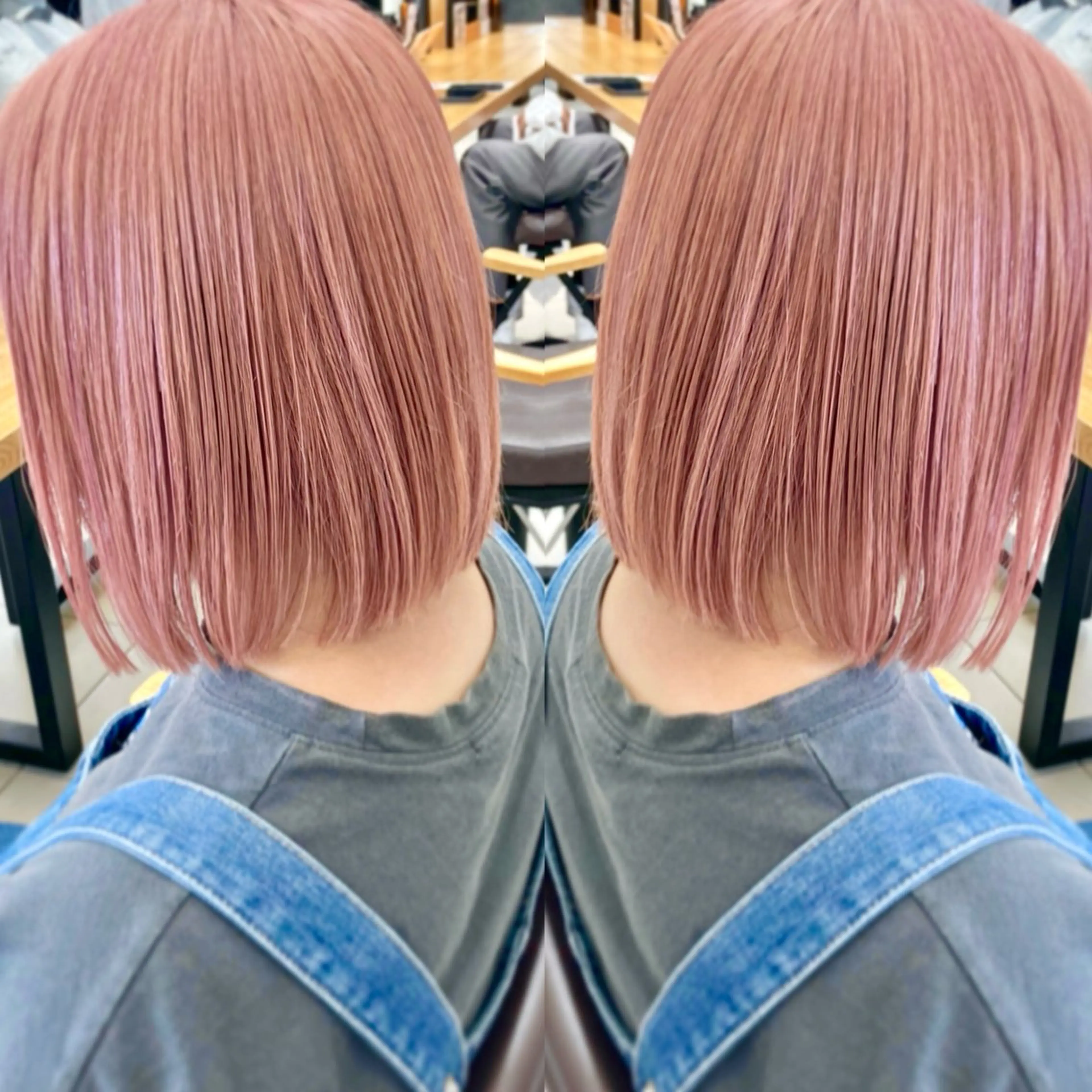 ショート カラー ダブルカラー ピンクカラー 🦔Laulu 菅原綾乃のヘアスタイル