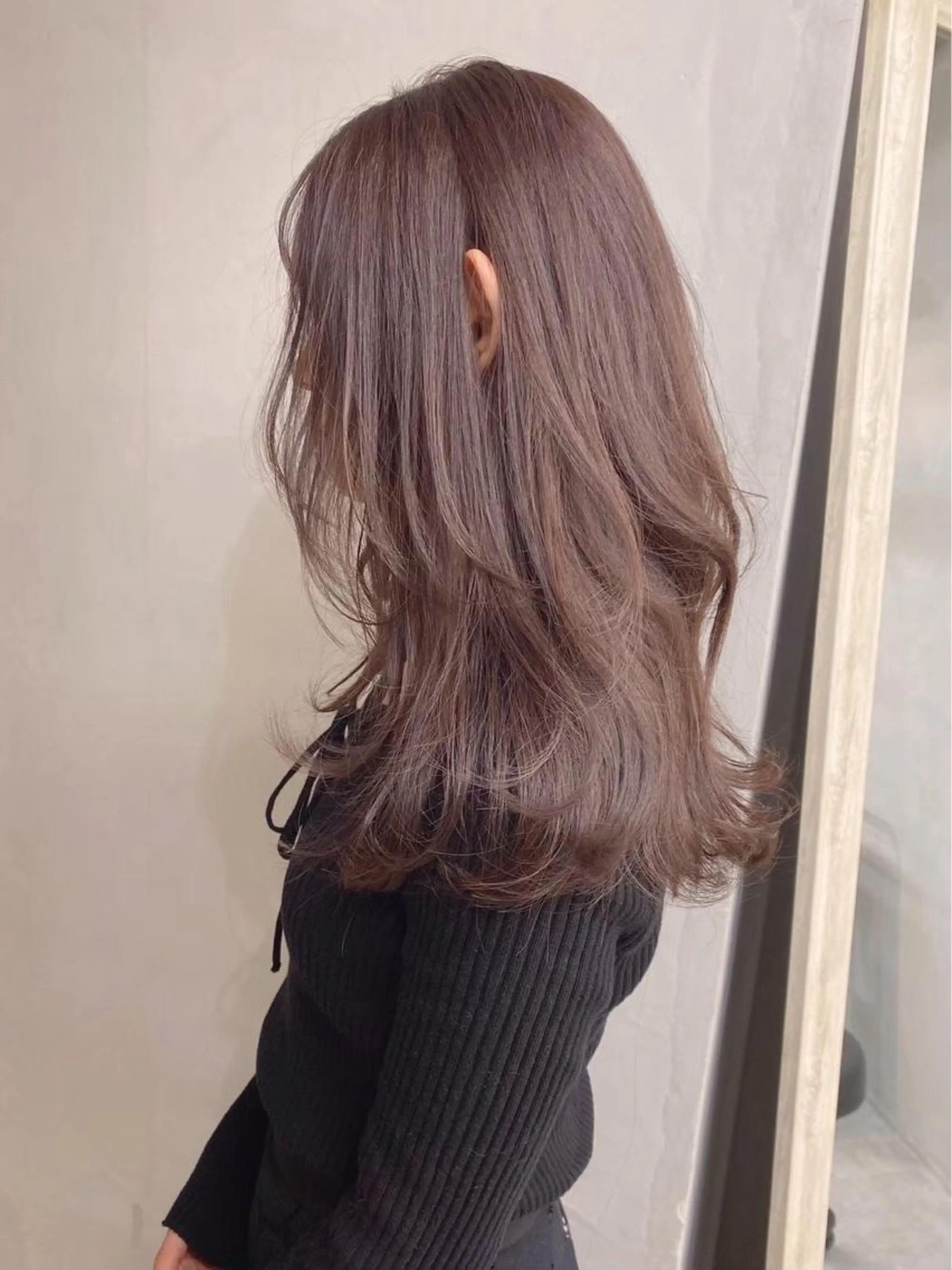 セミロング カラー ベージュカラー ブリーチ ブラウンカラー 透明感カラー ヘアカラー トリートメント nok所属・レイヤー/ベージュ/ どますず🌺のヘアスタイル
