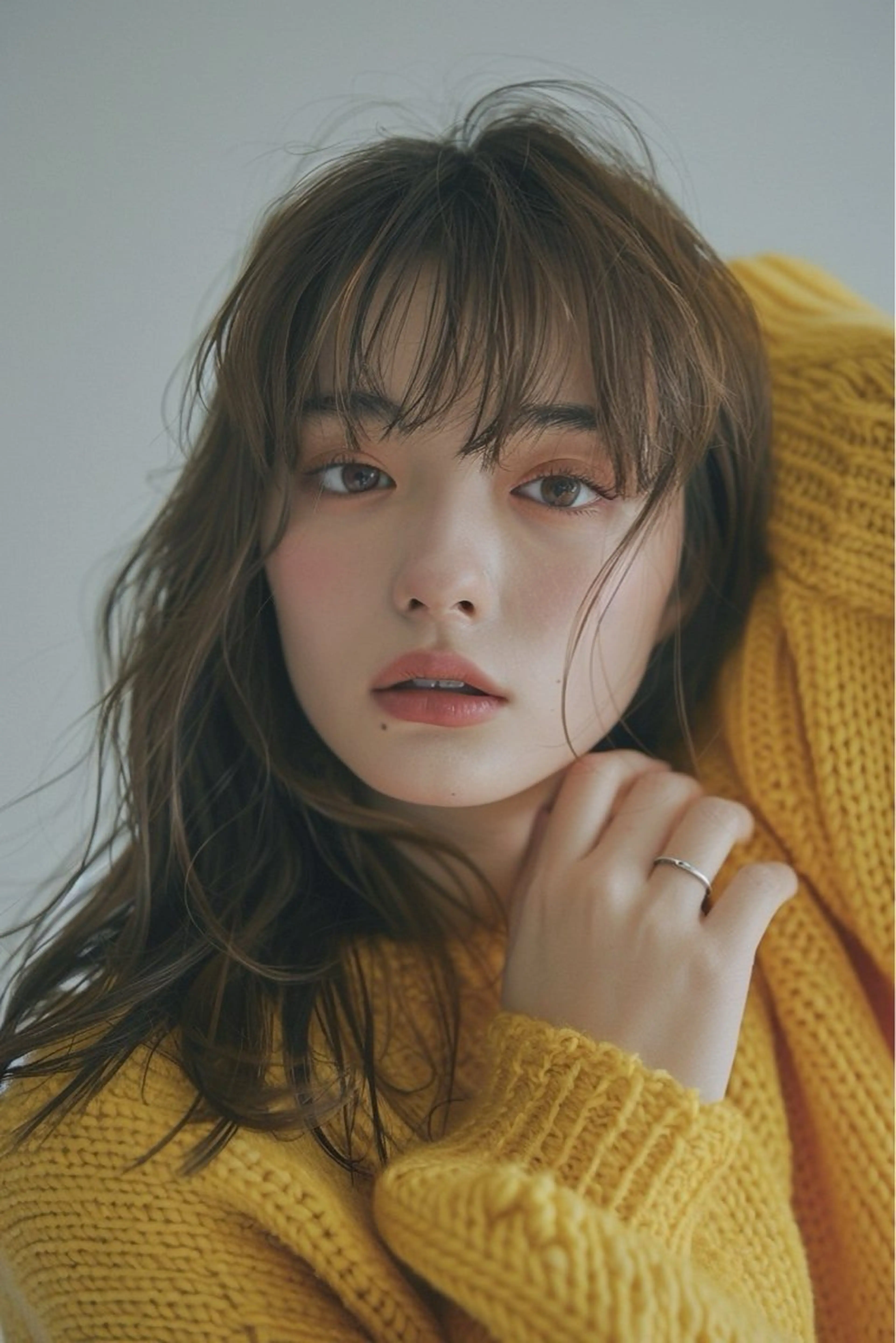 セミロング カット ヘアカラー トリートメント 新宿/韓国メンズ RIKUパーマのヘアスタイル