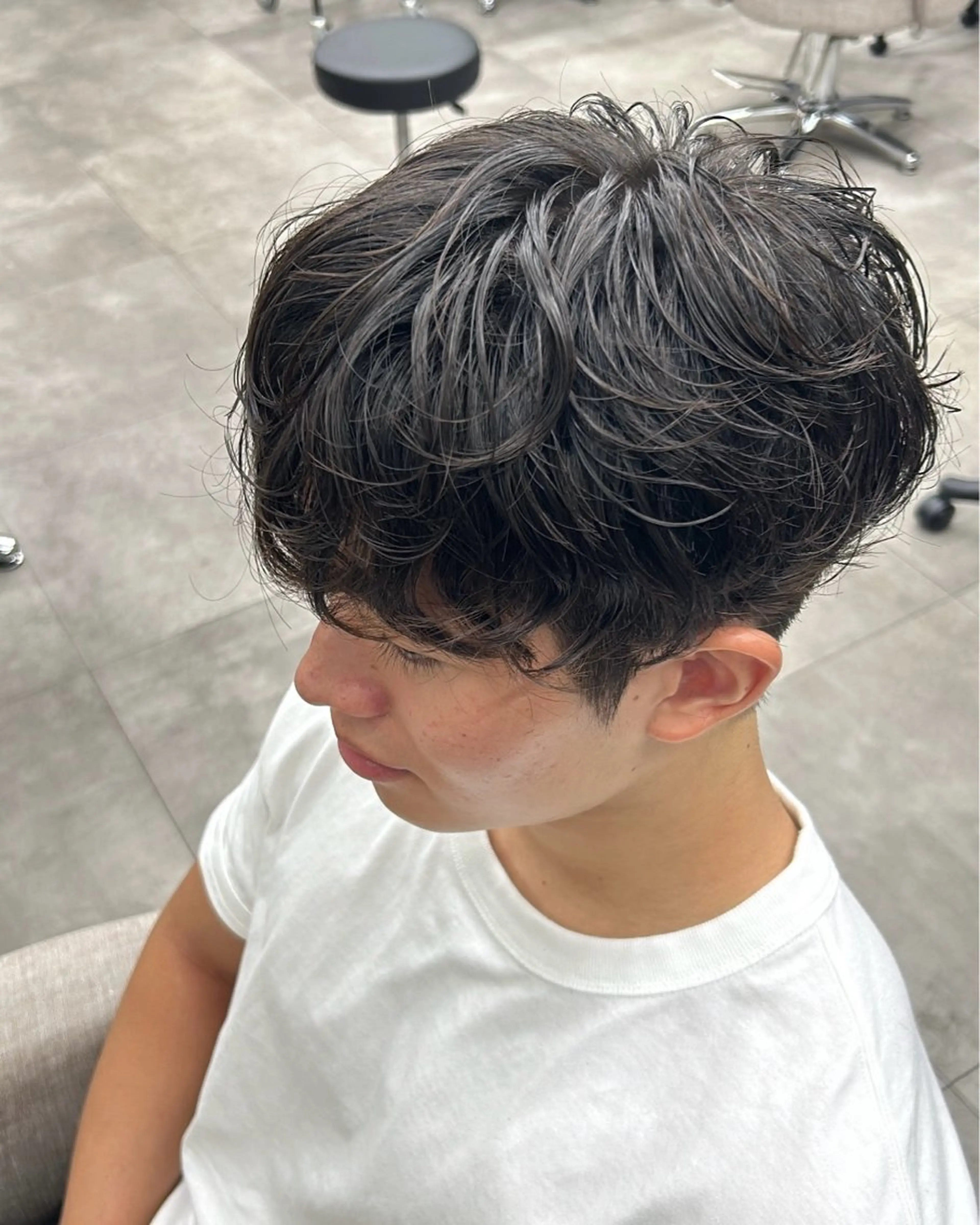 メンズ センターパート ダウンパーマ カルマパーマ マッシュ メンズパーマ カット パーマ 天神大名メンズ特化 シュウのヘアスタイル