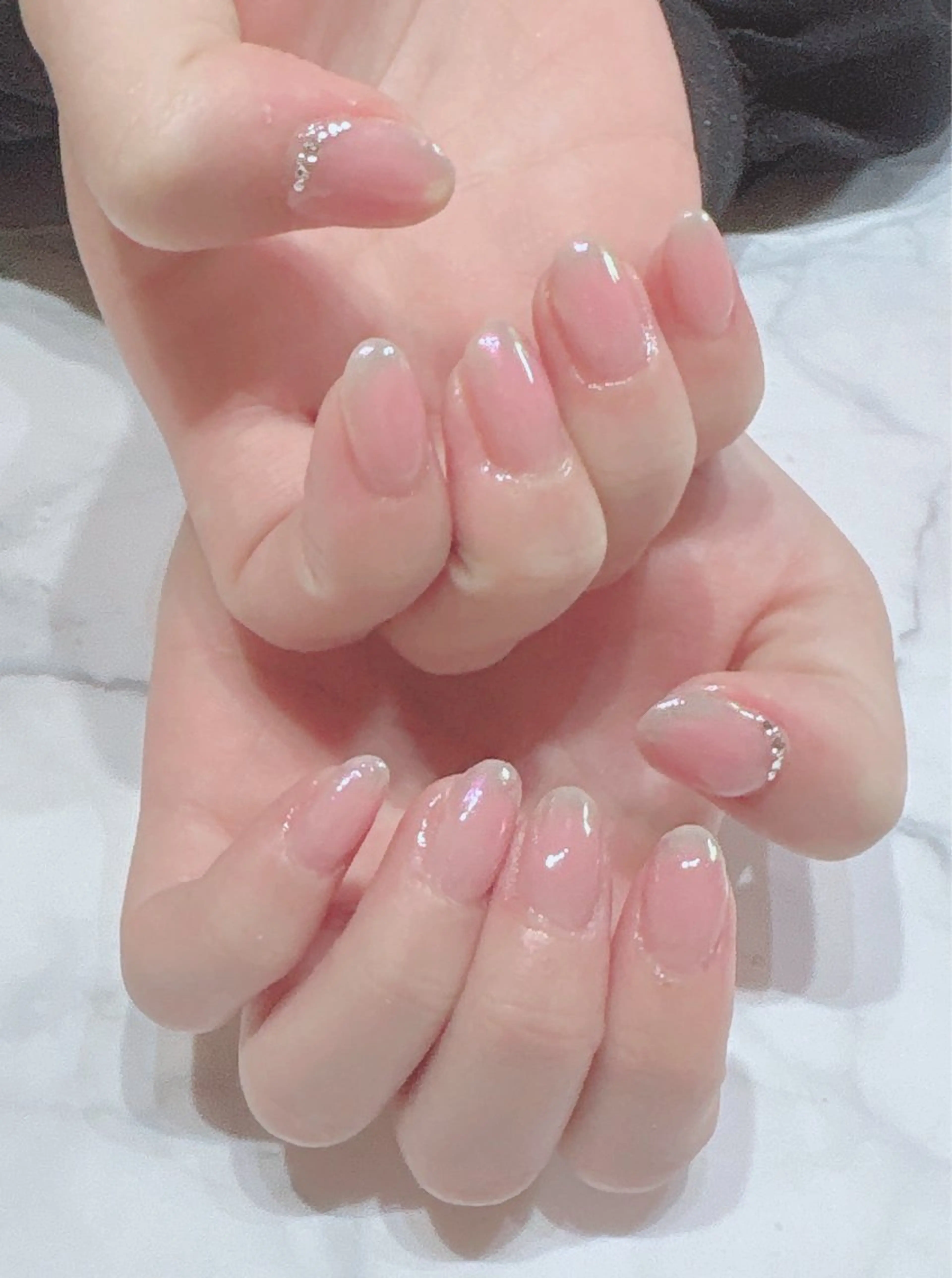 ネイル オーロラネイル チークネイル フレンチネイル ネイルサロン Belleのネイルデザイン