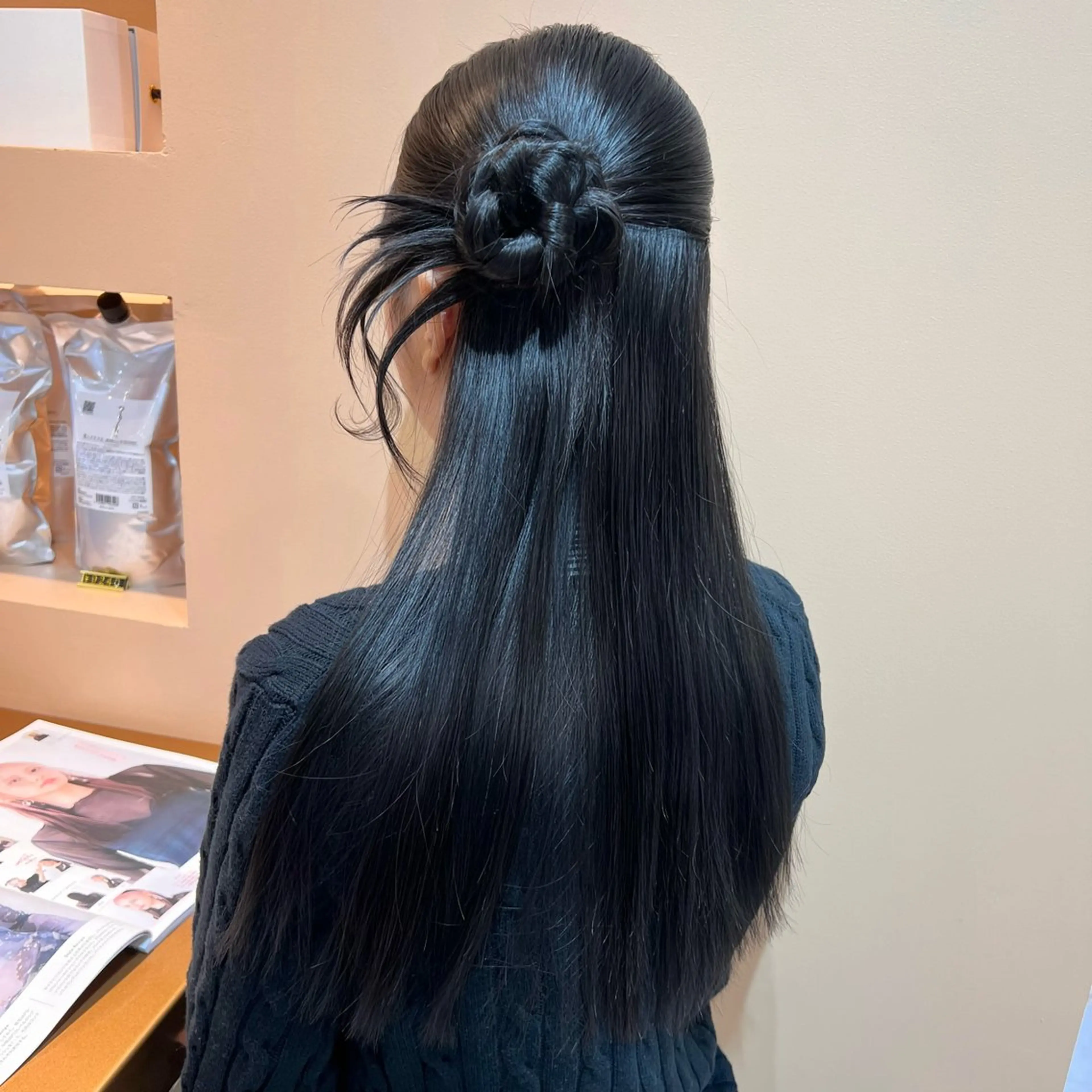 ロング ヘアアレンジ ハーフアップ ヘアセット ✨カチモリ✨レイヤー 韓国ヘア🇰🇷ゆいのヘアスタイル