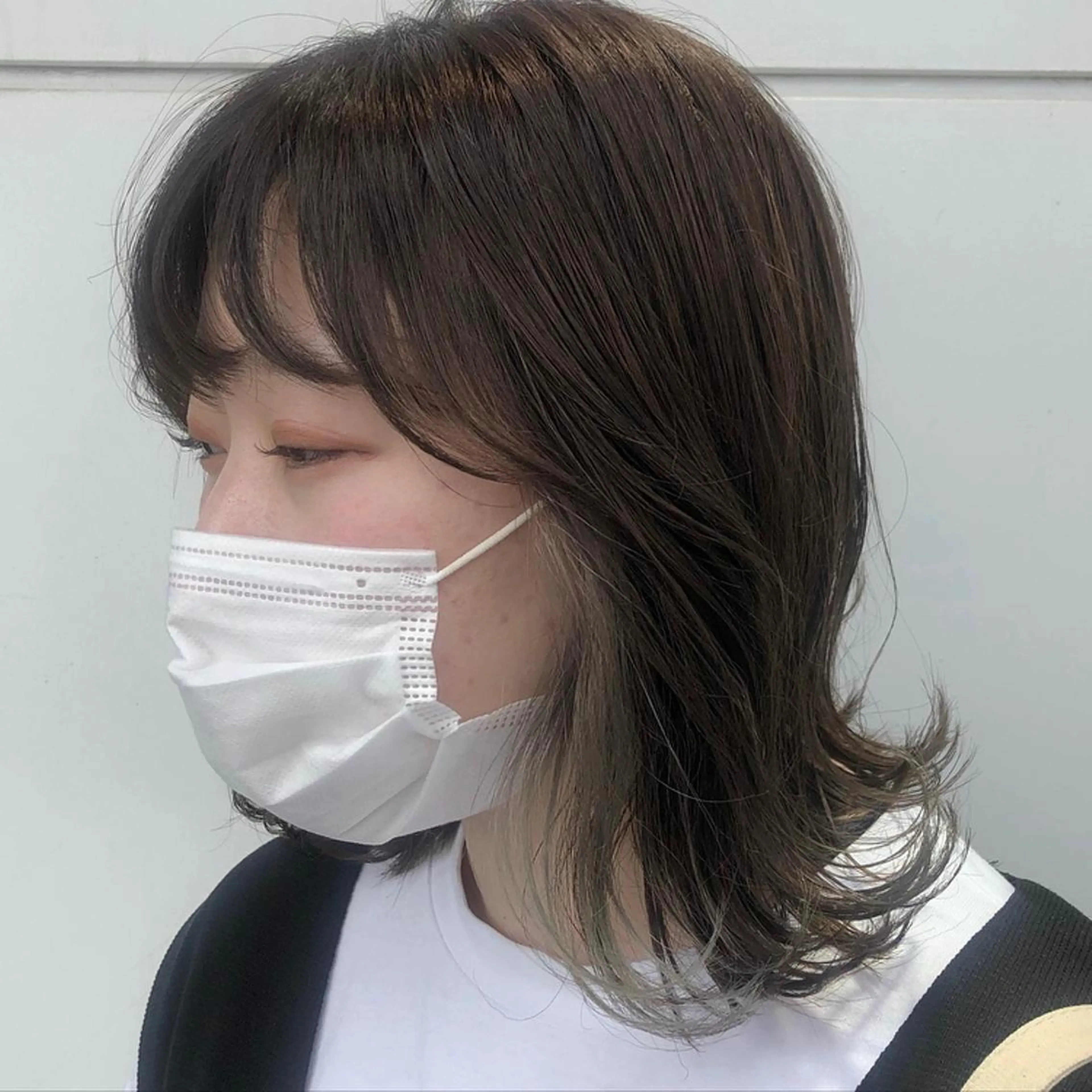 ミディアム カラー グレージュ ヘアカラー トリートメント カトウ ユウカのヘアスタイル