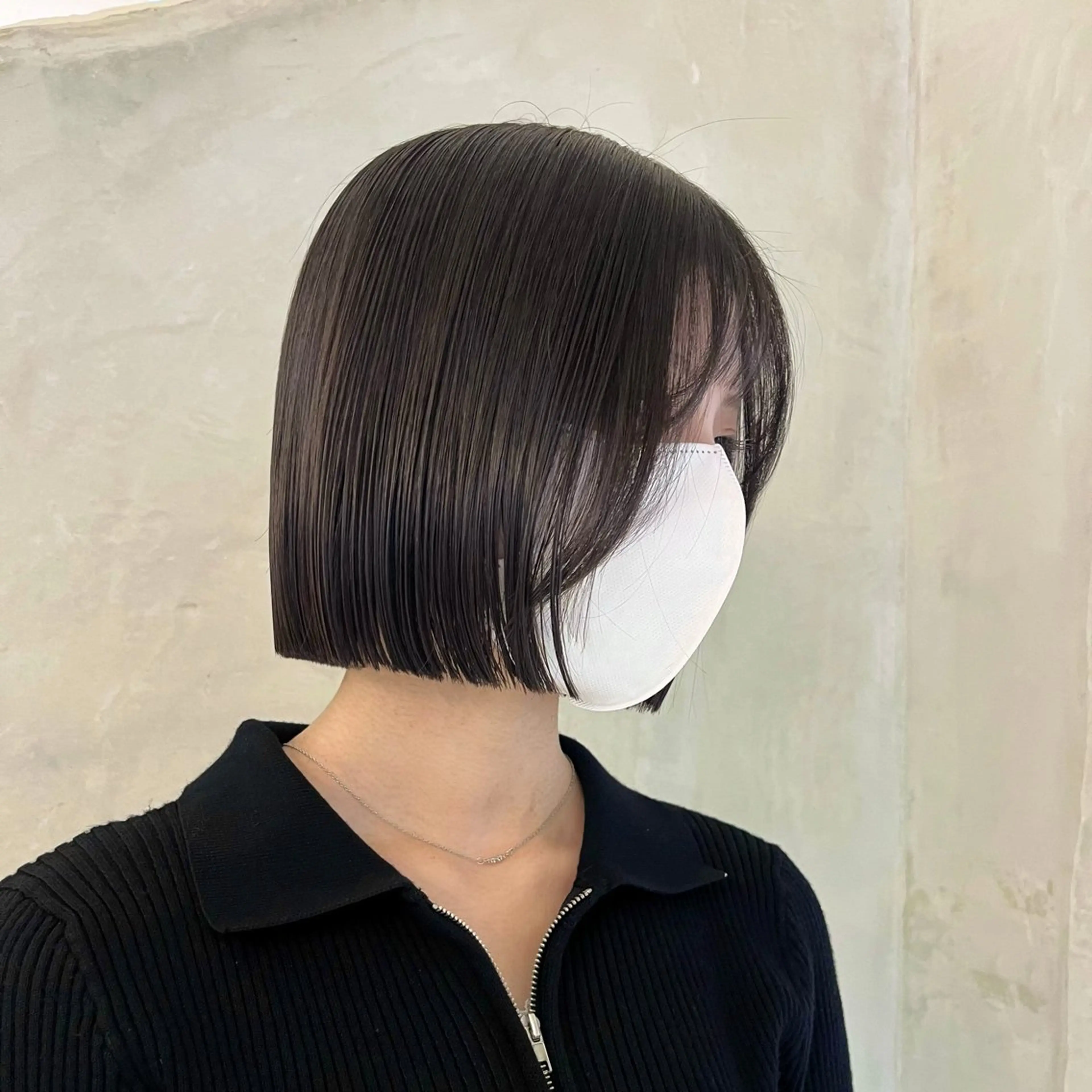 ミディアム 切りっぱなしボブ ボブ カット トリートメント effect横浜所属・切りっぱなしボブ/ 艶カラー/綾莉のヘアスタイル