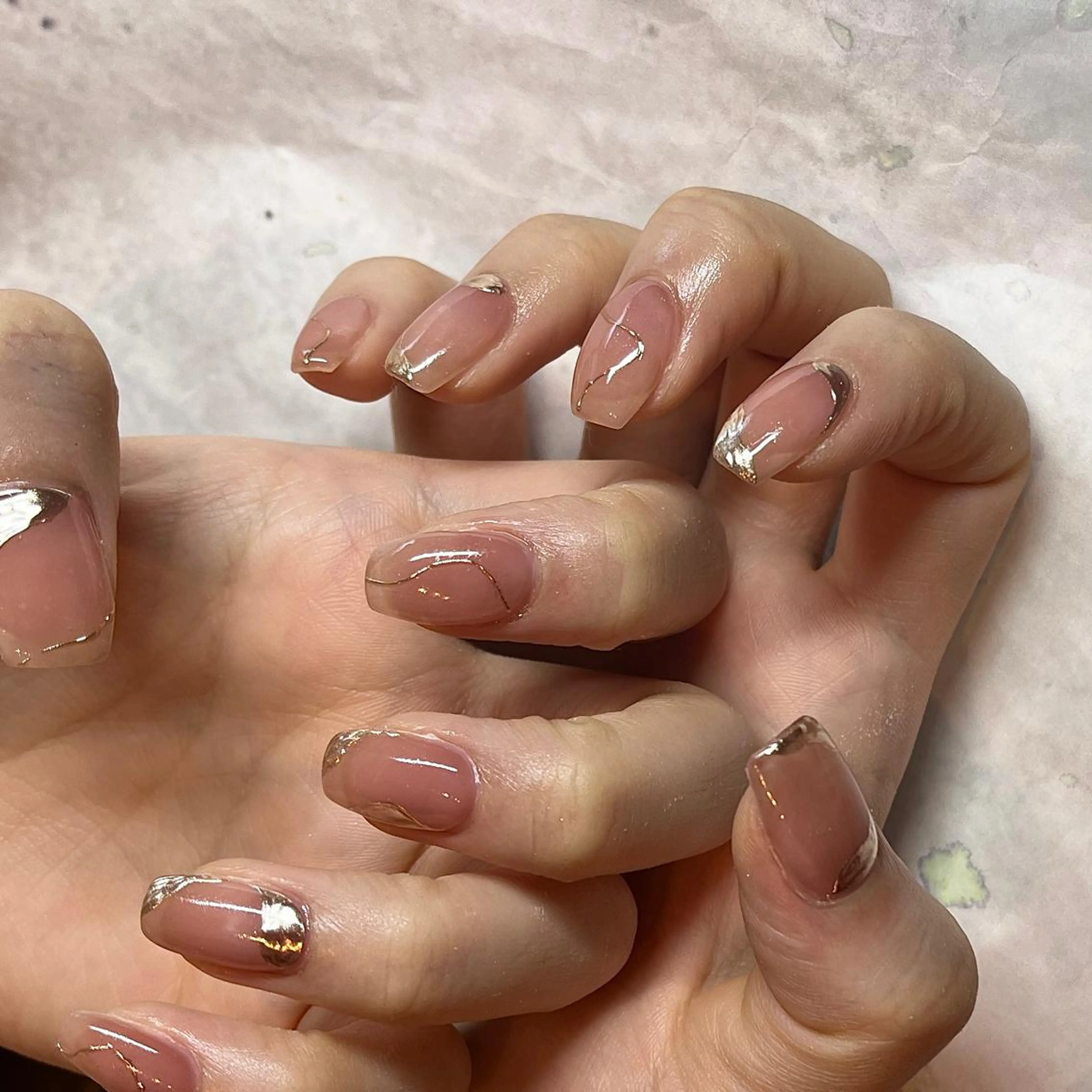 ネイル ミラーネイル フリーランス¨̮⃝ ネイリストOKADAのネイルデザイン