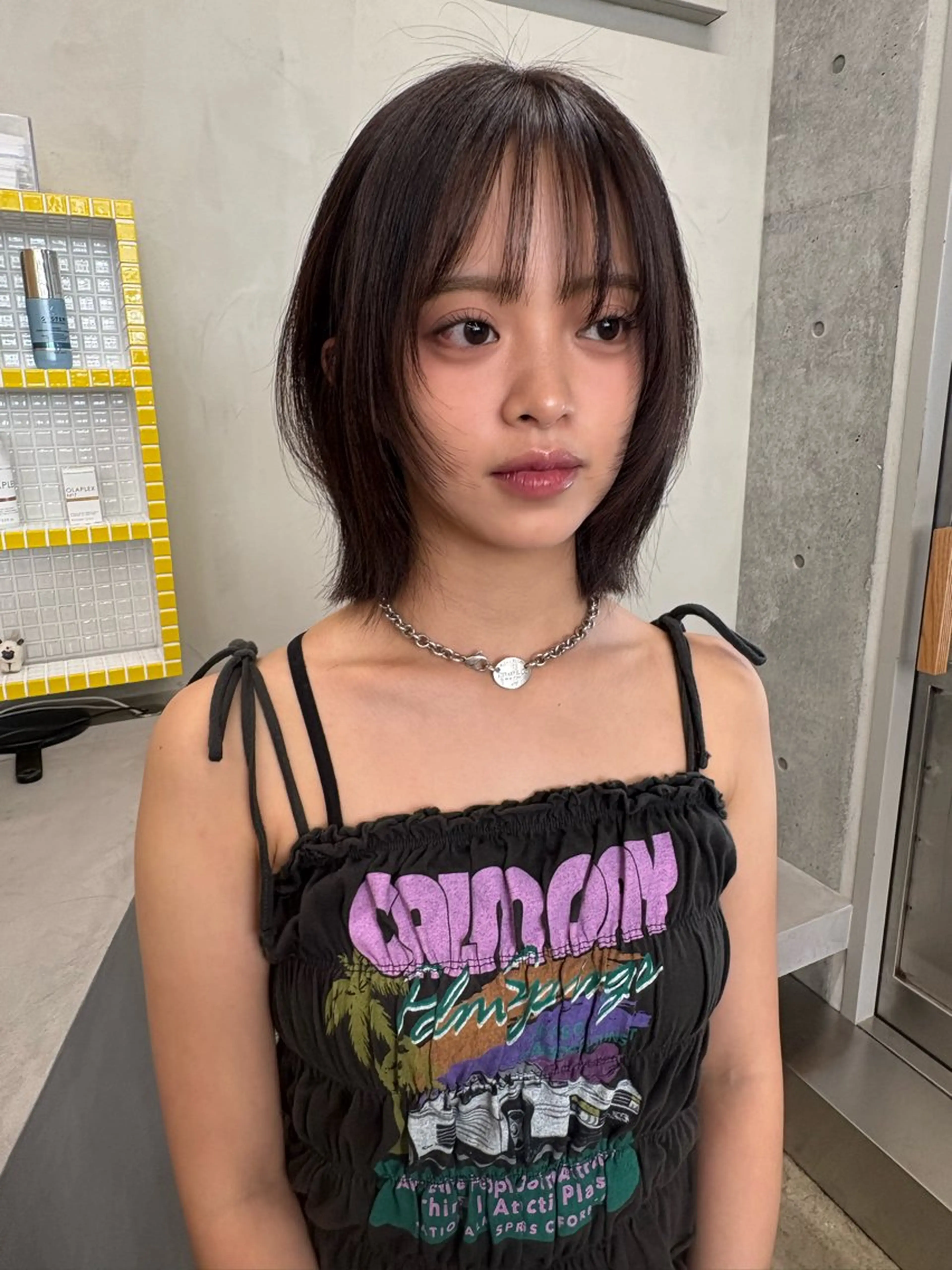 ミディアム カラー カット ヘアカラー トリートメント レイヤー/柔色 カラー/SAkiのヘアスタイル