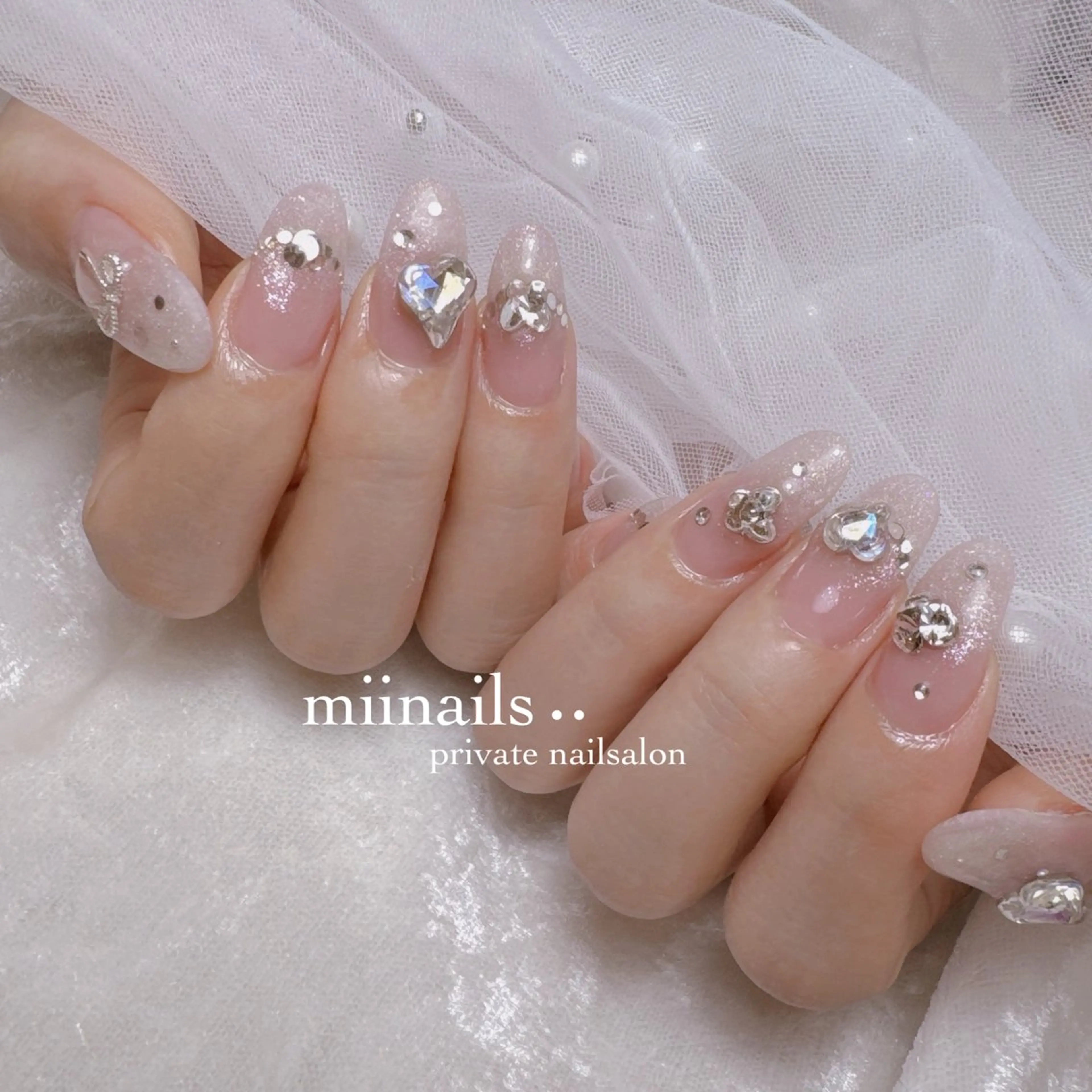 ネイル 韓国ネイル マグネットネイル ワンホンネイル ハンドネイル nailsalon miinailsのネイルデザイン