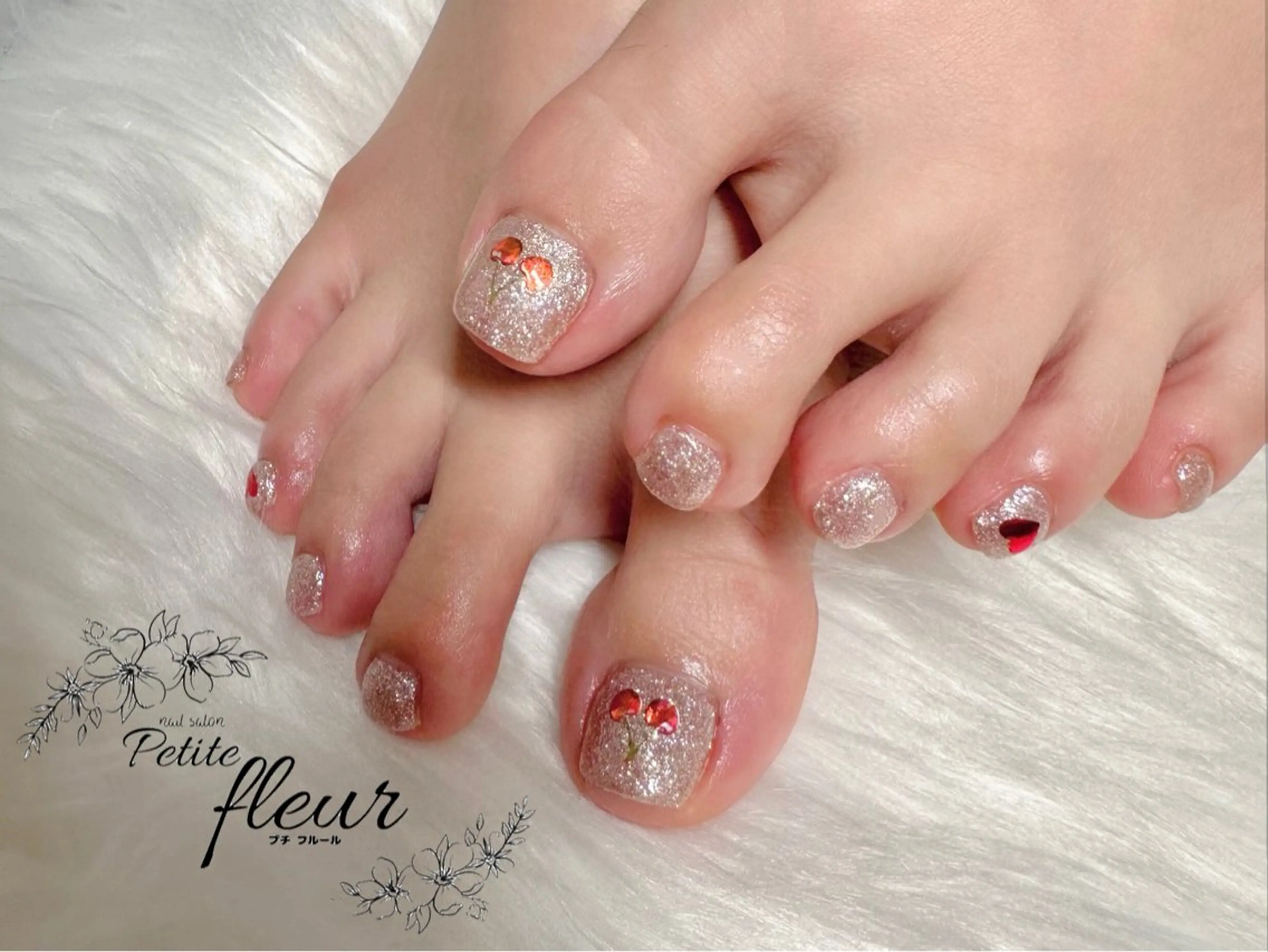 ネイル フットネイル ワンカラーネイル ❁⃘*。Petite fleur❁⃘*りさのネイルデザイン