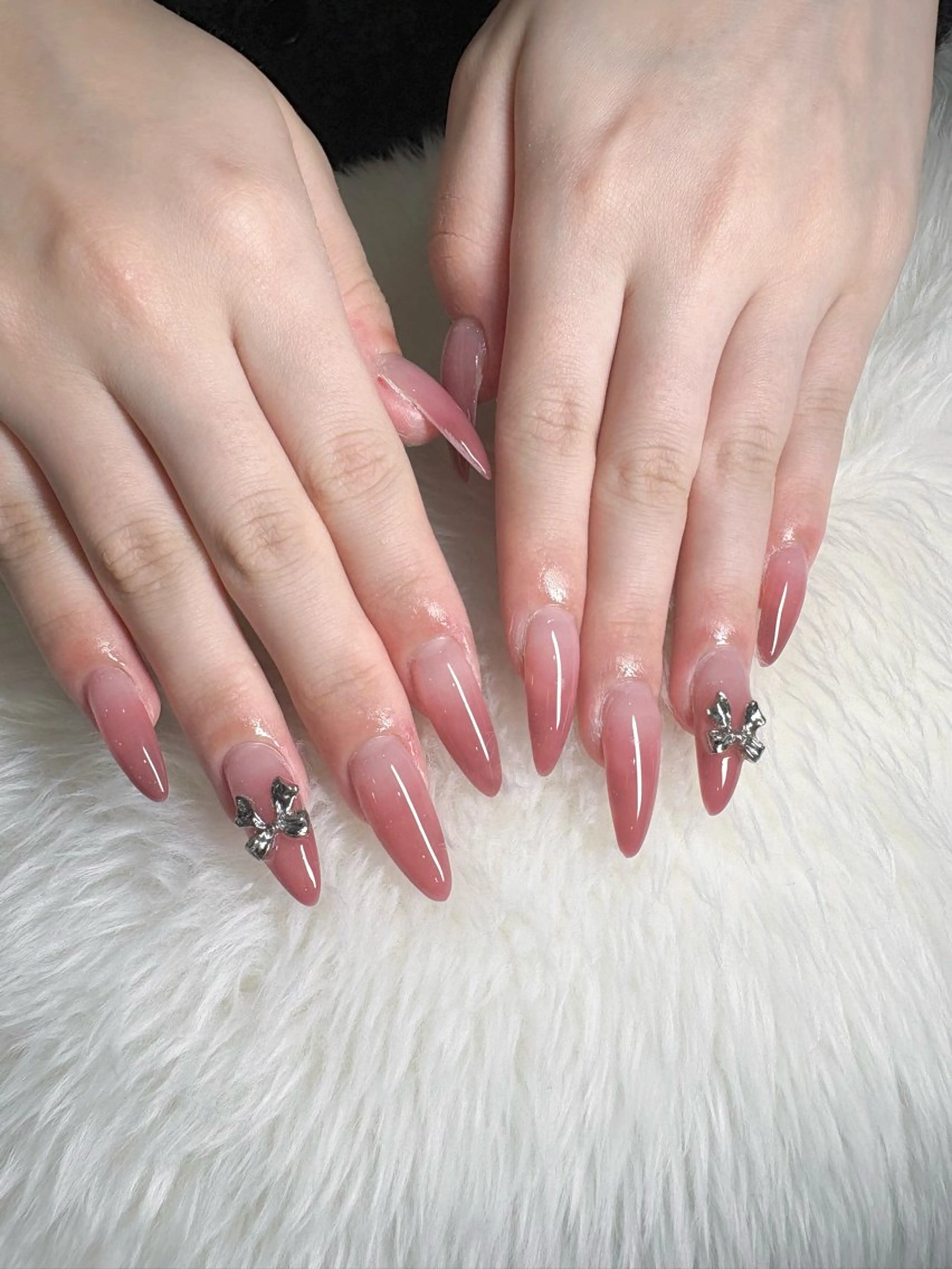 ネイル グラデーション ピンク ハンドネイル 💖長さ出し＆ 韓国ネイルaya💖のネイルデザイン