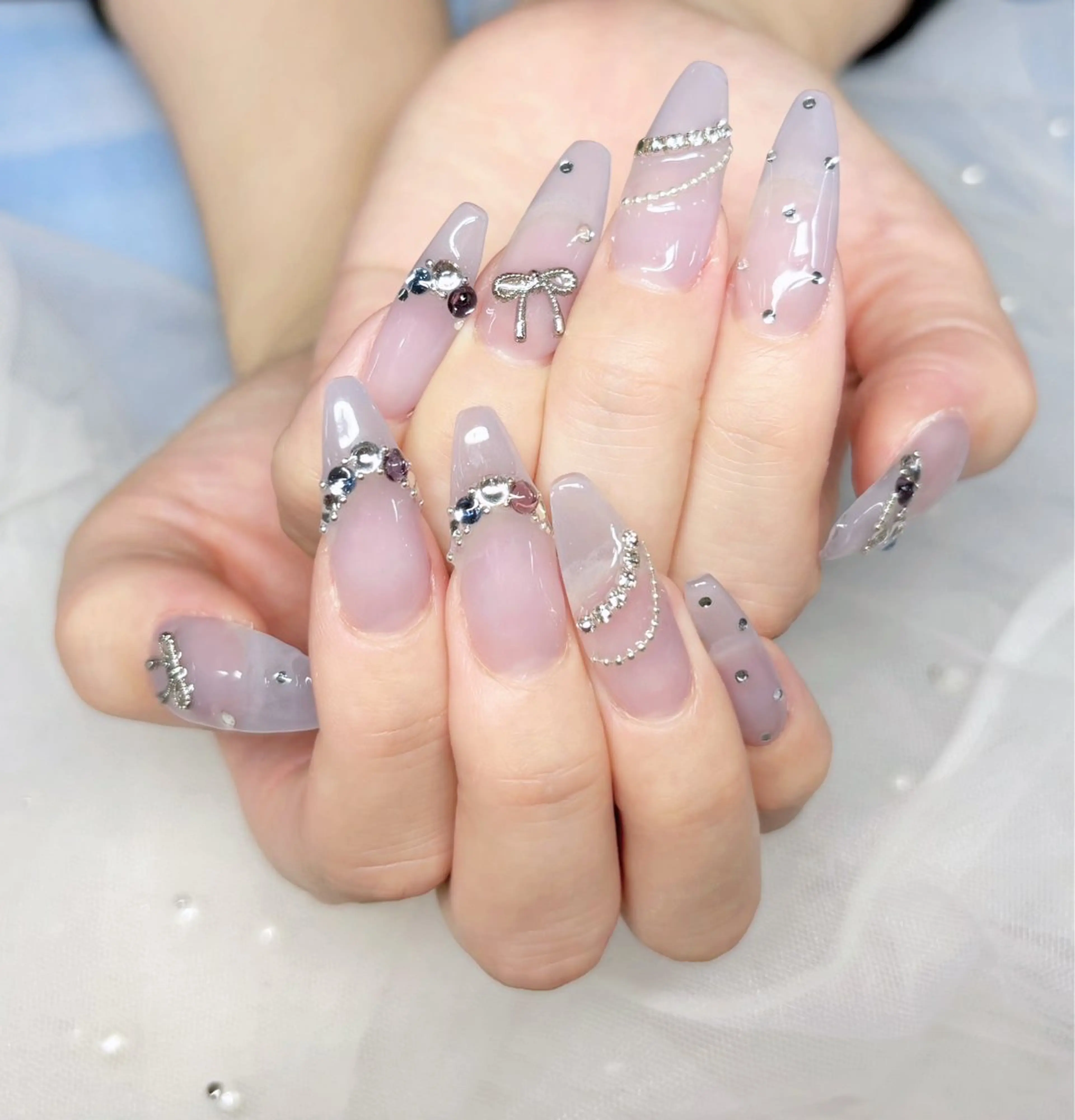 ネイル ハンドネイル H3 Nail Tsuki🦋💙のネイルデザイン