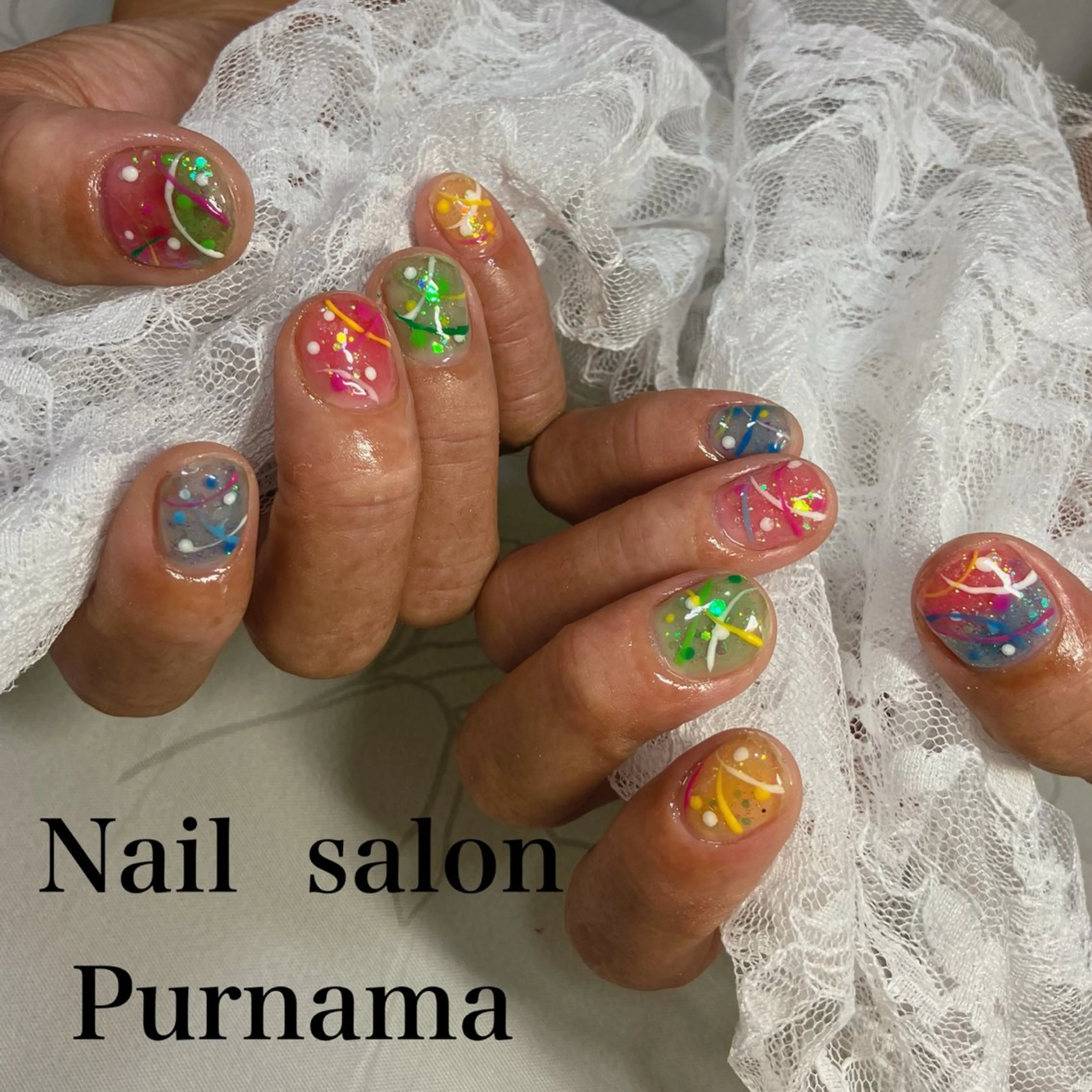 ネイル ハンドネイル Purnama(ﾌﾟﾙﾅﾓ)所属・Purnama あきのネイルデザイン