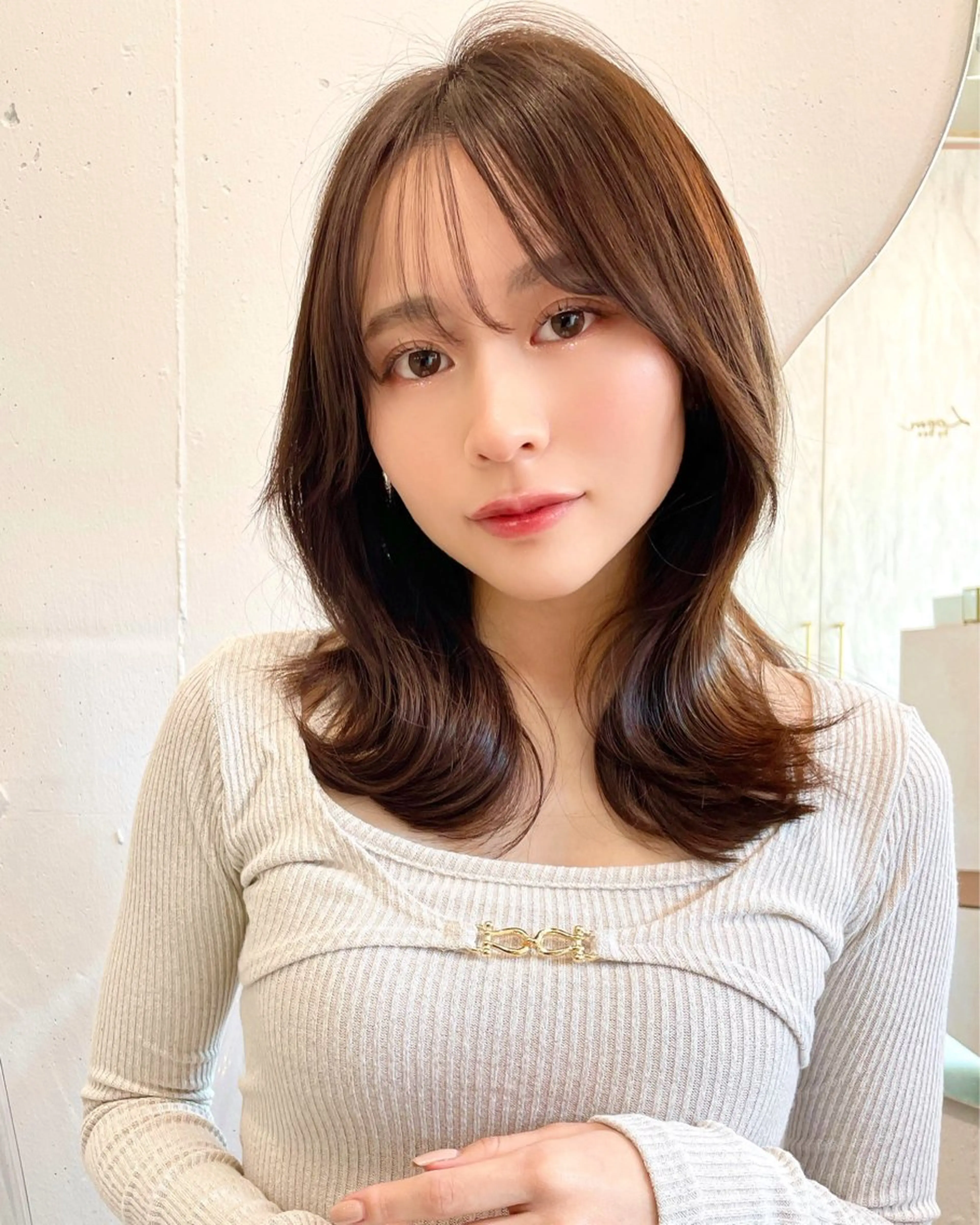 ミディアム カラー カット ヘアカラー トリートメント 韓国ヘア🤍顔周り/ 髪質改善✨/林遼一郎のヘアスタイル