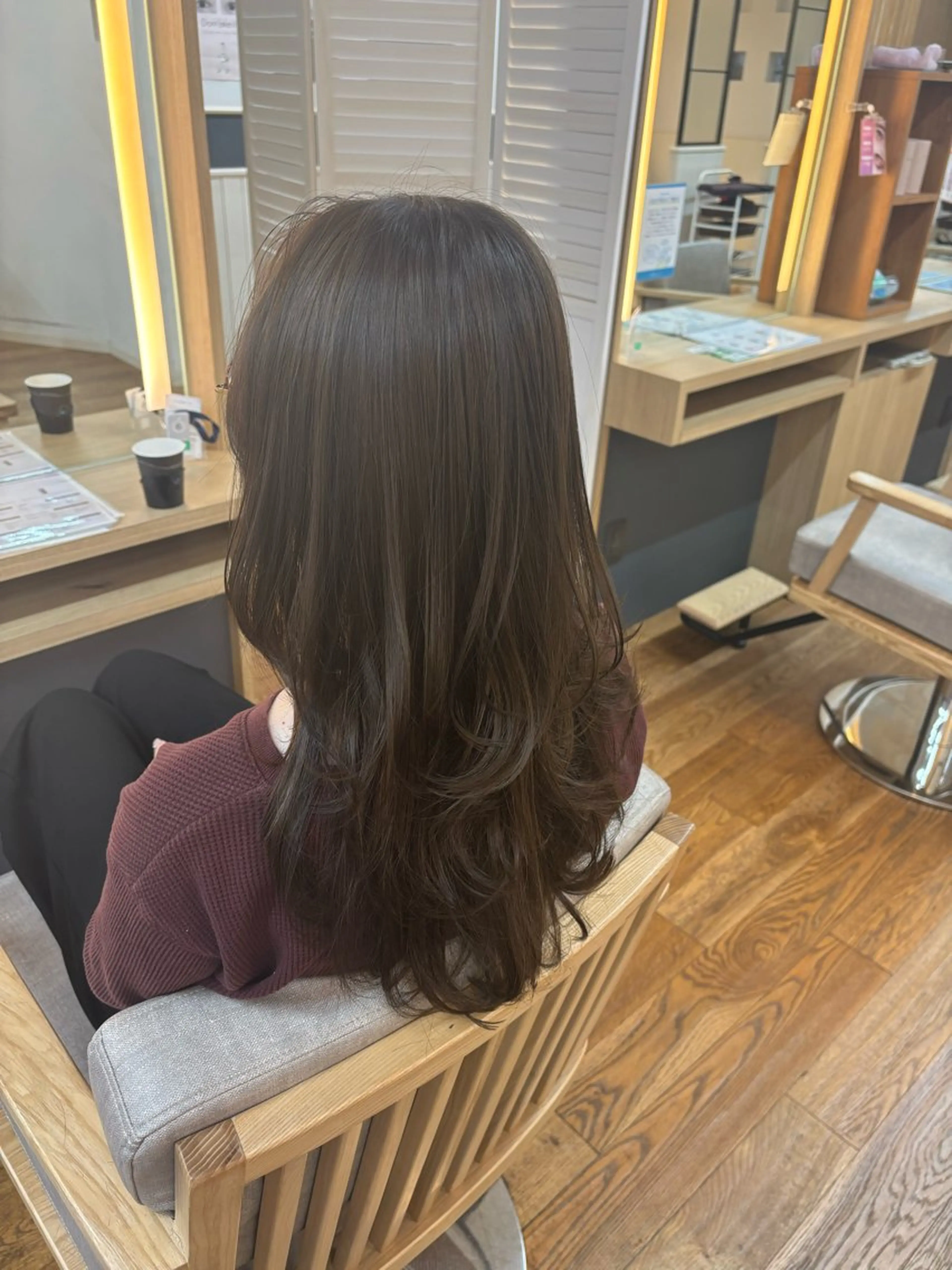 ロング レイヤーカット カット トリートメント 韓国ヘア sasugaのヘアスタイル