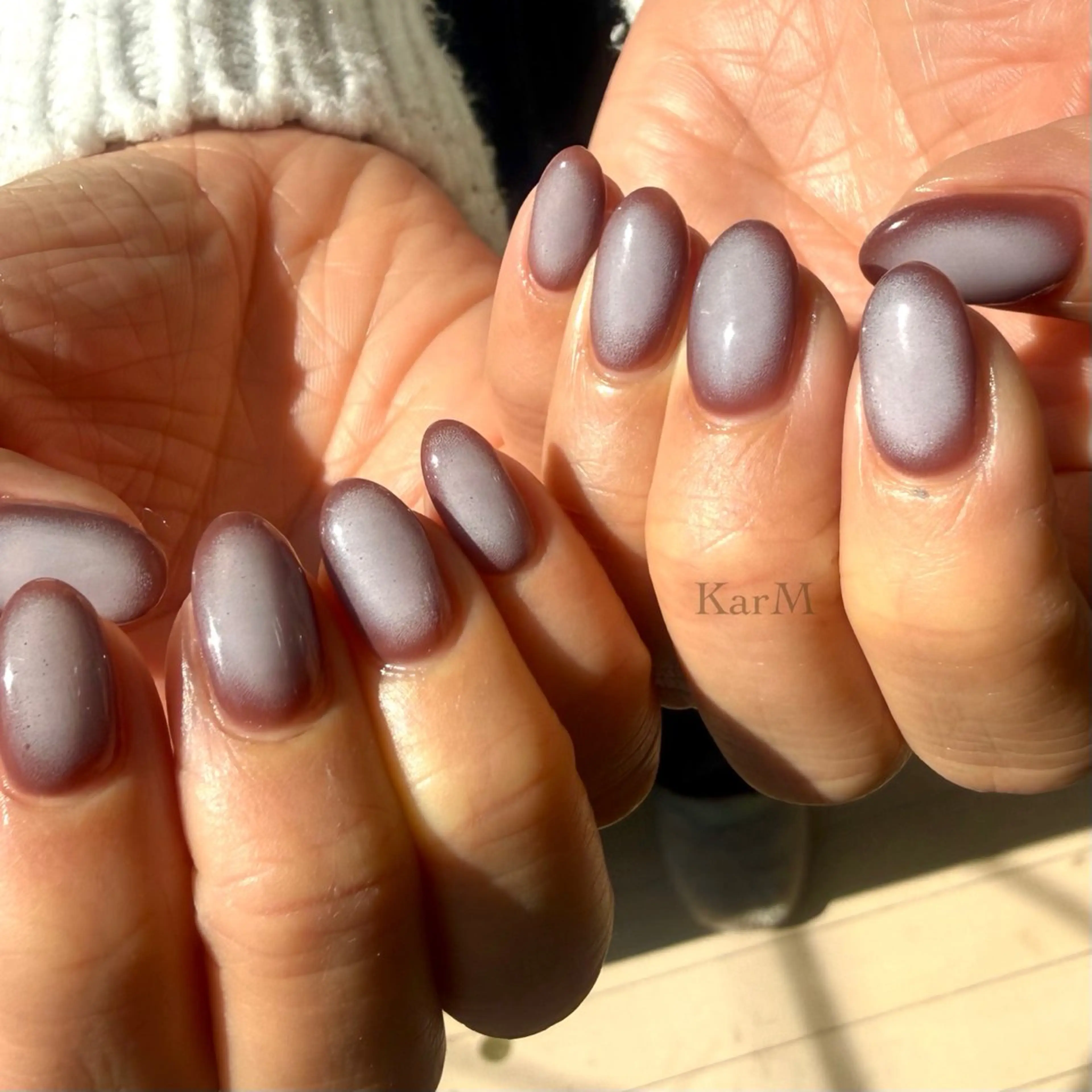 ネイル オーロラネイル チークネイル ドット フラッシュネイル フレンチネイル ハンドネイル ogino karinのネイルデザイン