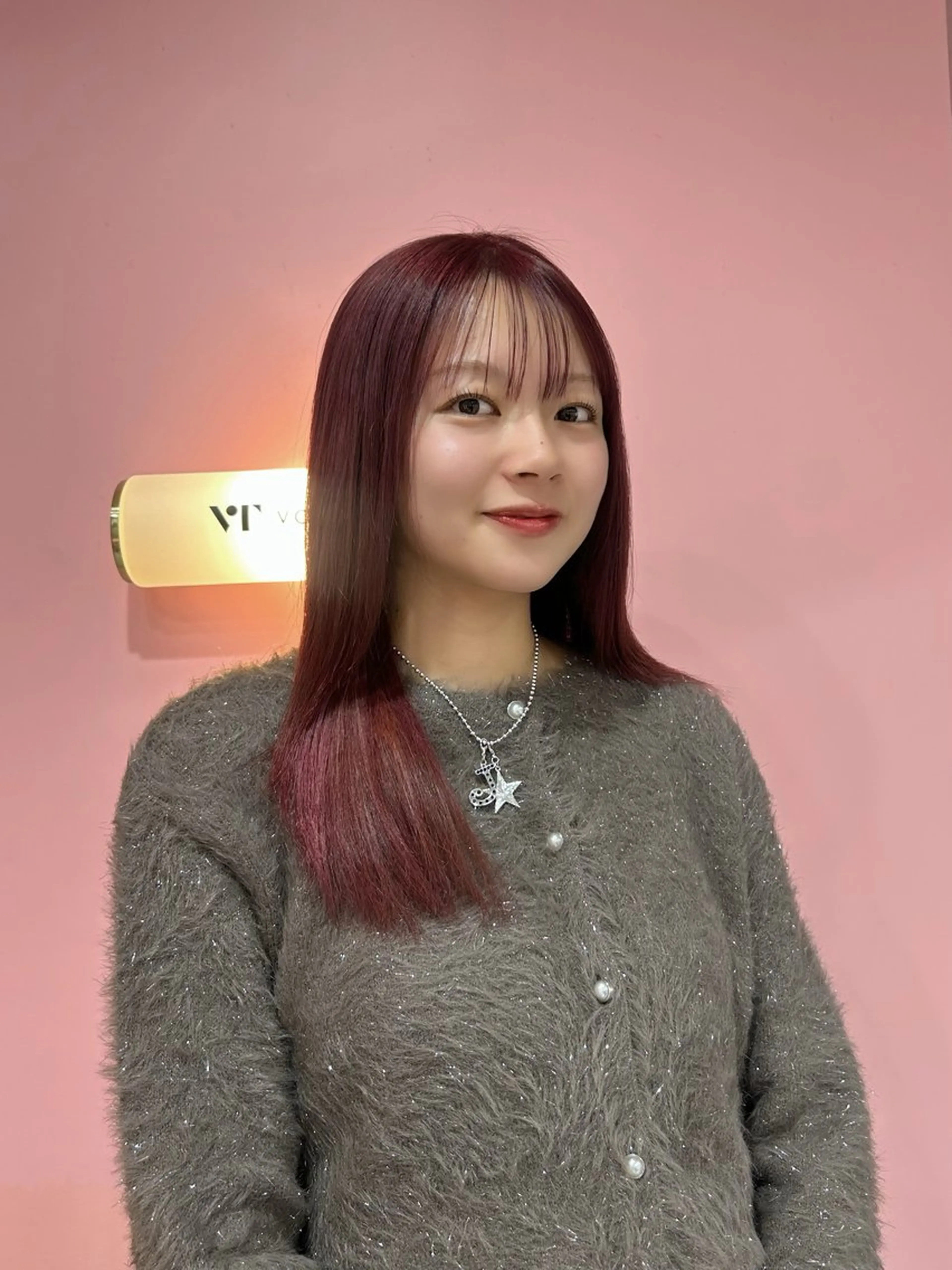 セミロング 韓国風カラー 韓国風ヘア レイヤーカット ヘアカラー 渋谷美容室 Rinaのヘアスタイル