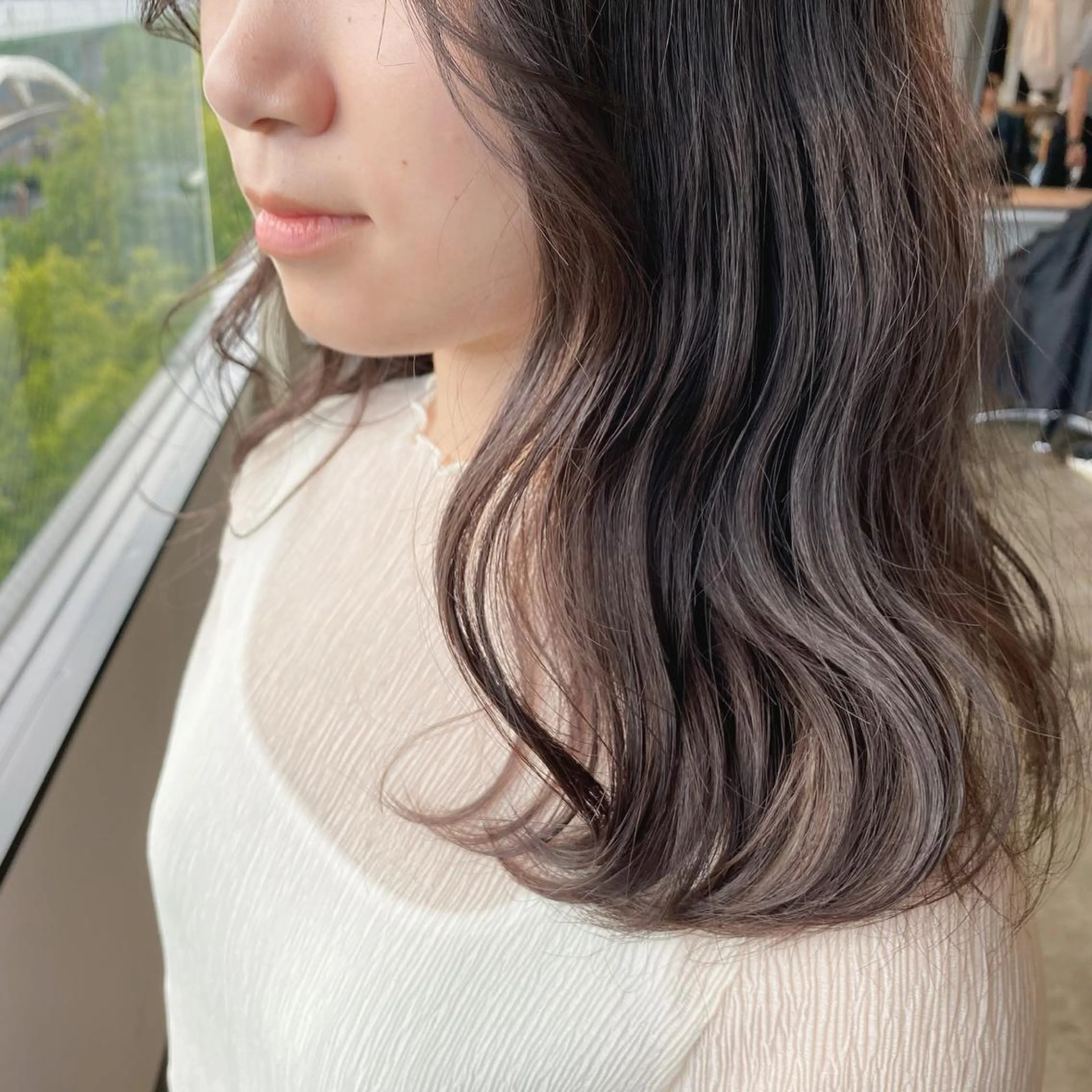 ミディアム カラー ベージュカラー ヘアカラー 🌼透明感艶カラー オリーブ🌼河村咲のヘアスタイル