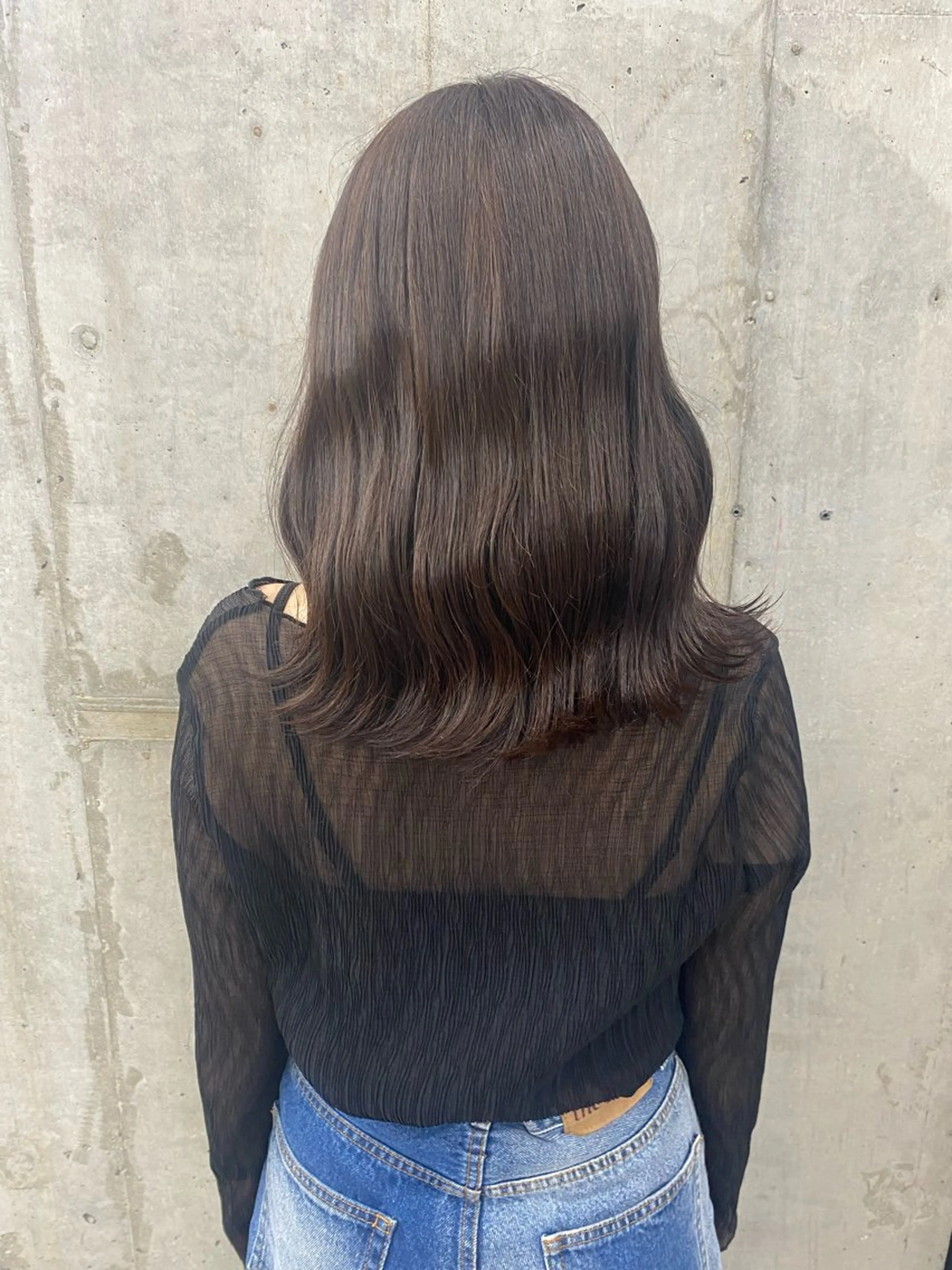 セミロング カラー ヘアアレンジ ブラウンカラー 苗代萌/ぷるツヤ髪 🫧／レイヤーカットのヘアスタイル