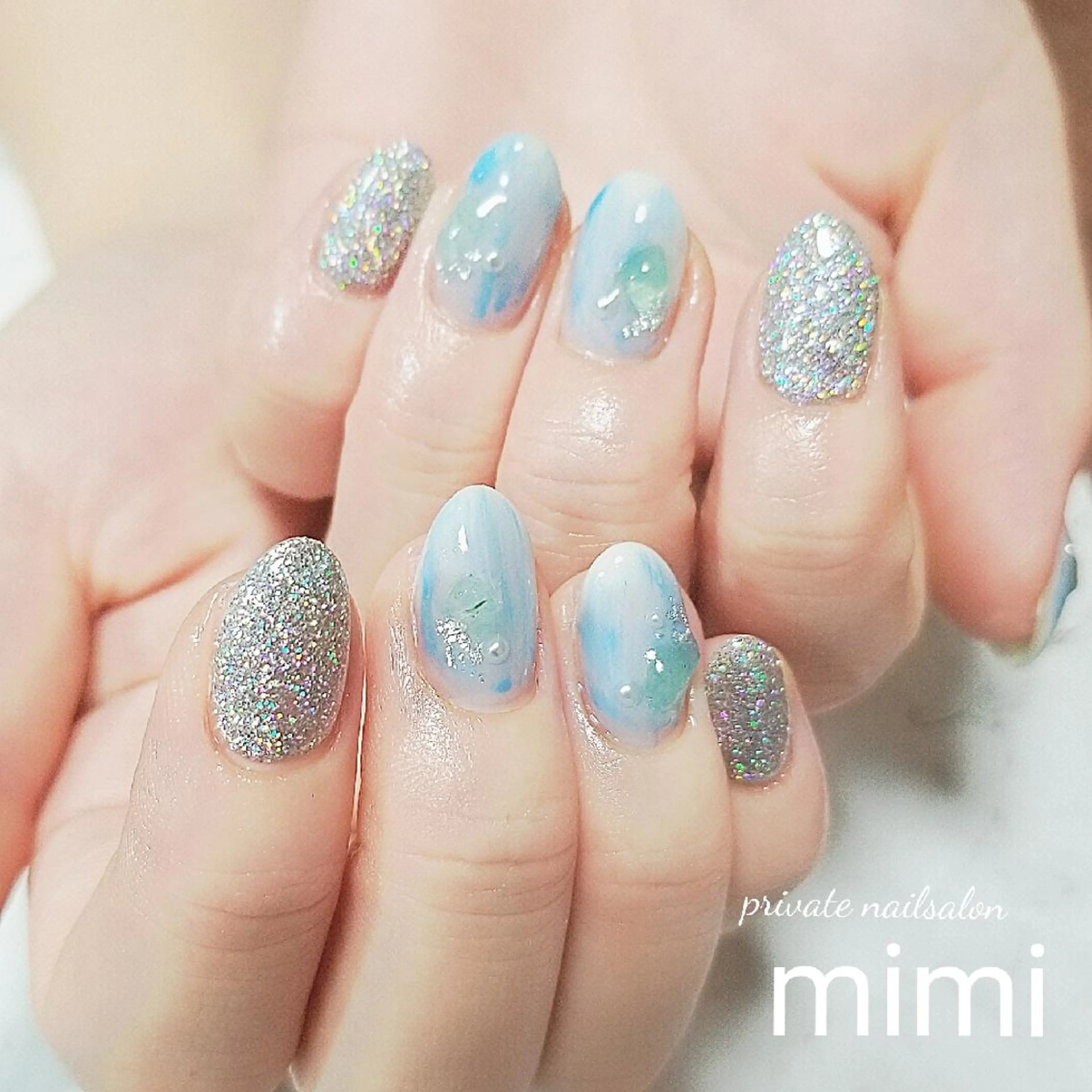 ネイル 氷ネイル・うるうるネイル ハンドネイル 博多ネイル ｍｉｍｉのネイルデザイン