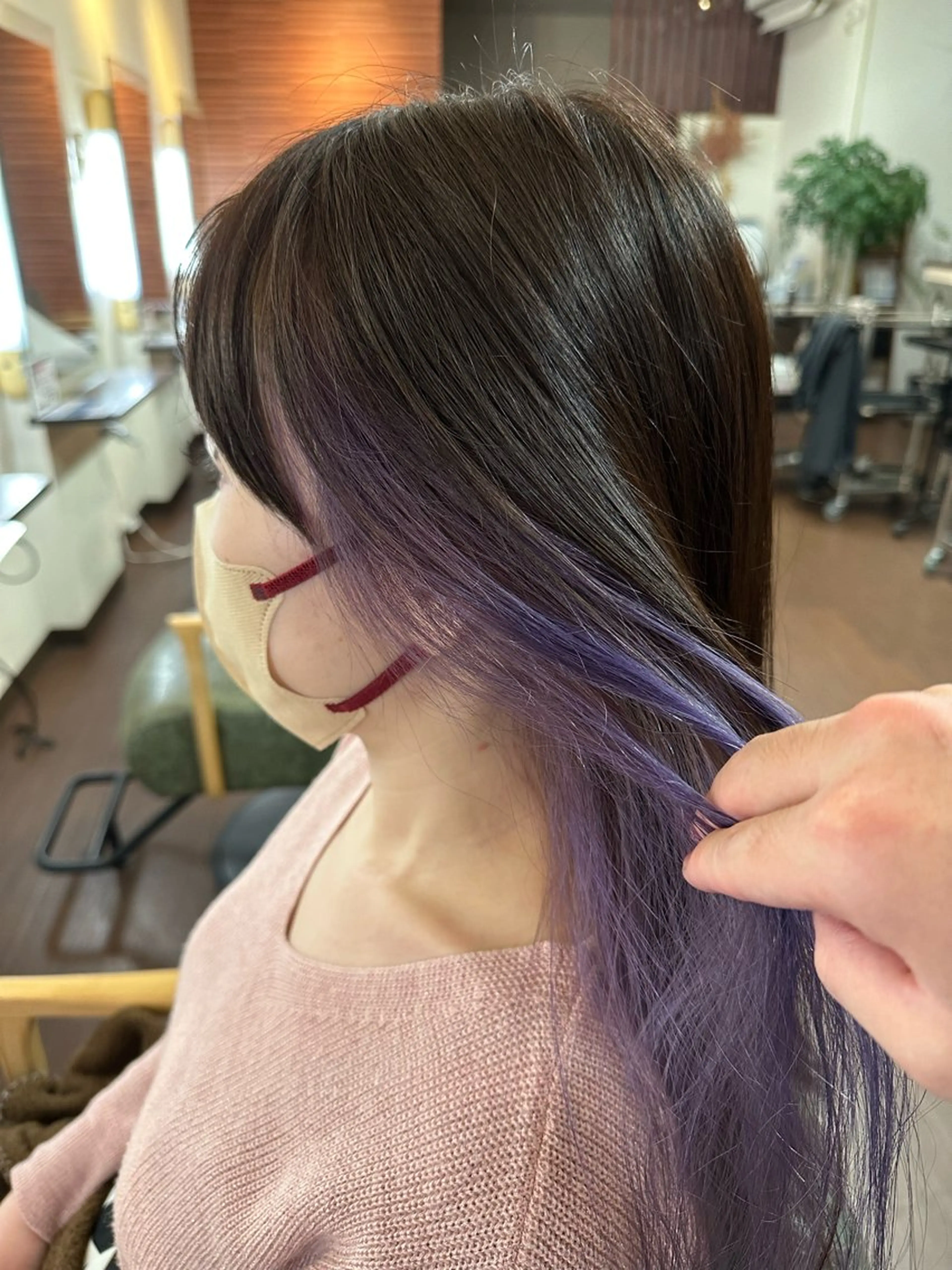 ロング カラー バイオレットカラー ヘアカラー インナーカラー指名 No.1菊池柊真のヘアスタイル