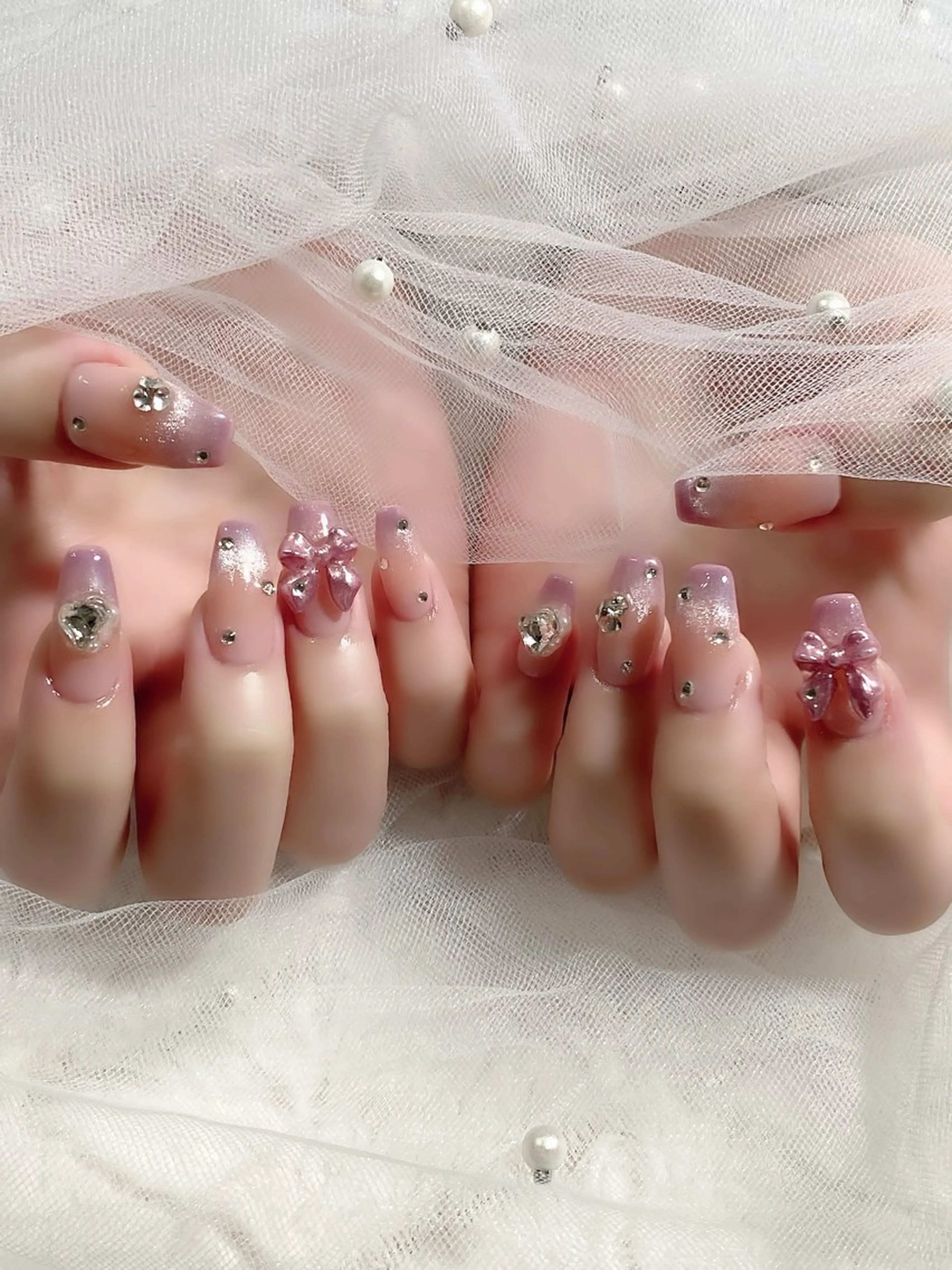 ネイル ハンドネイル ＫＥＩ nail🎀 ガーリーネイル🧸のネイルデザイン