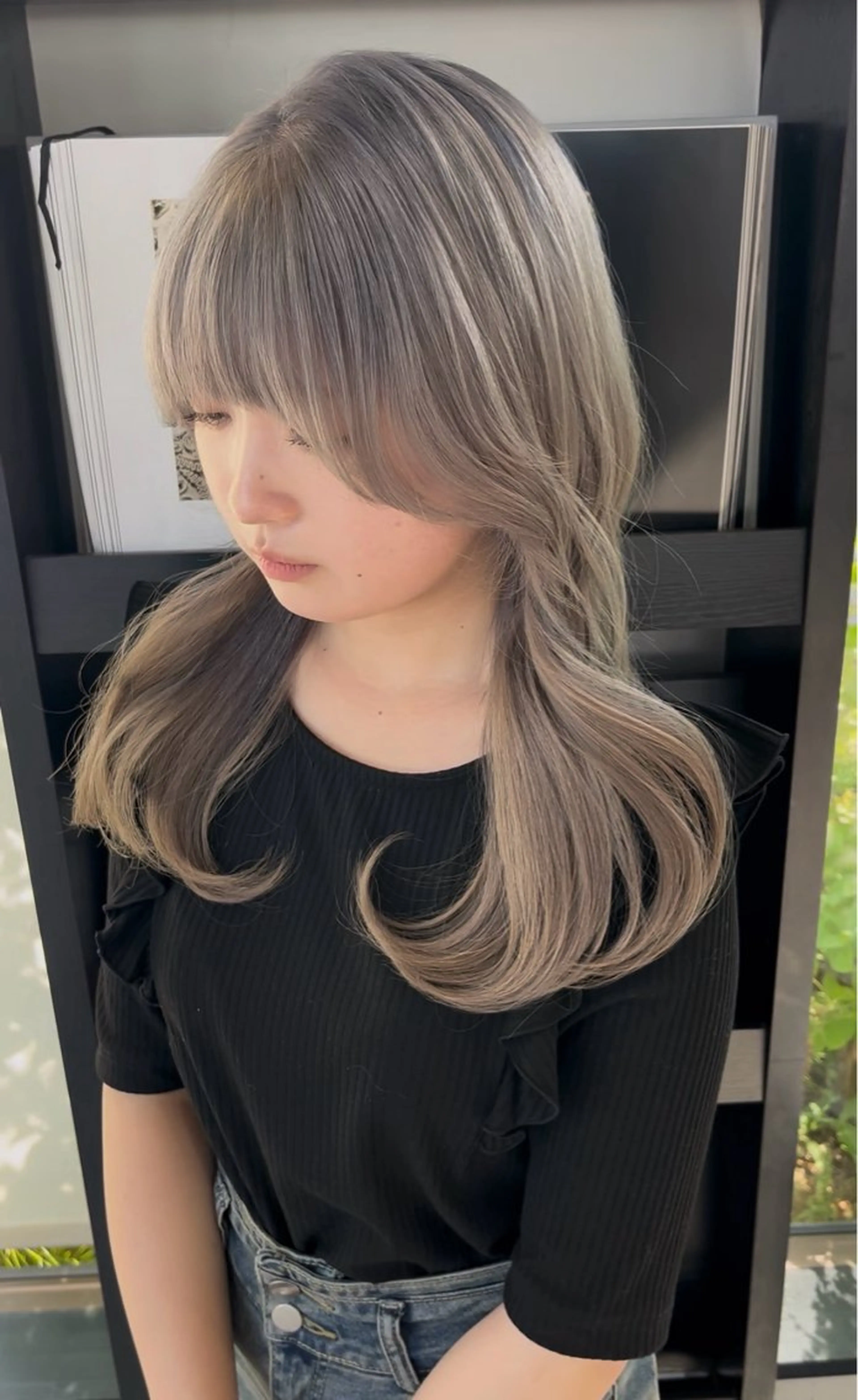 ロング カラー 寺島 理菜のヘアスタイル