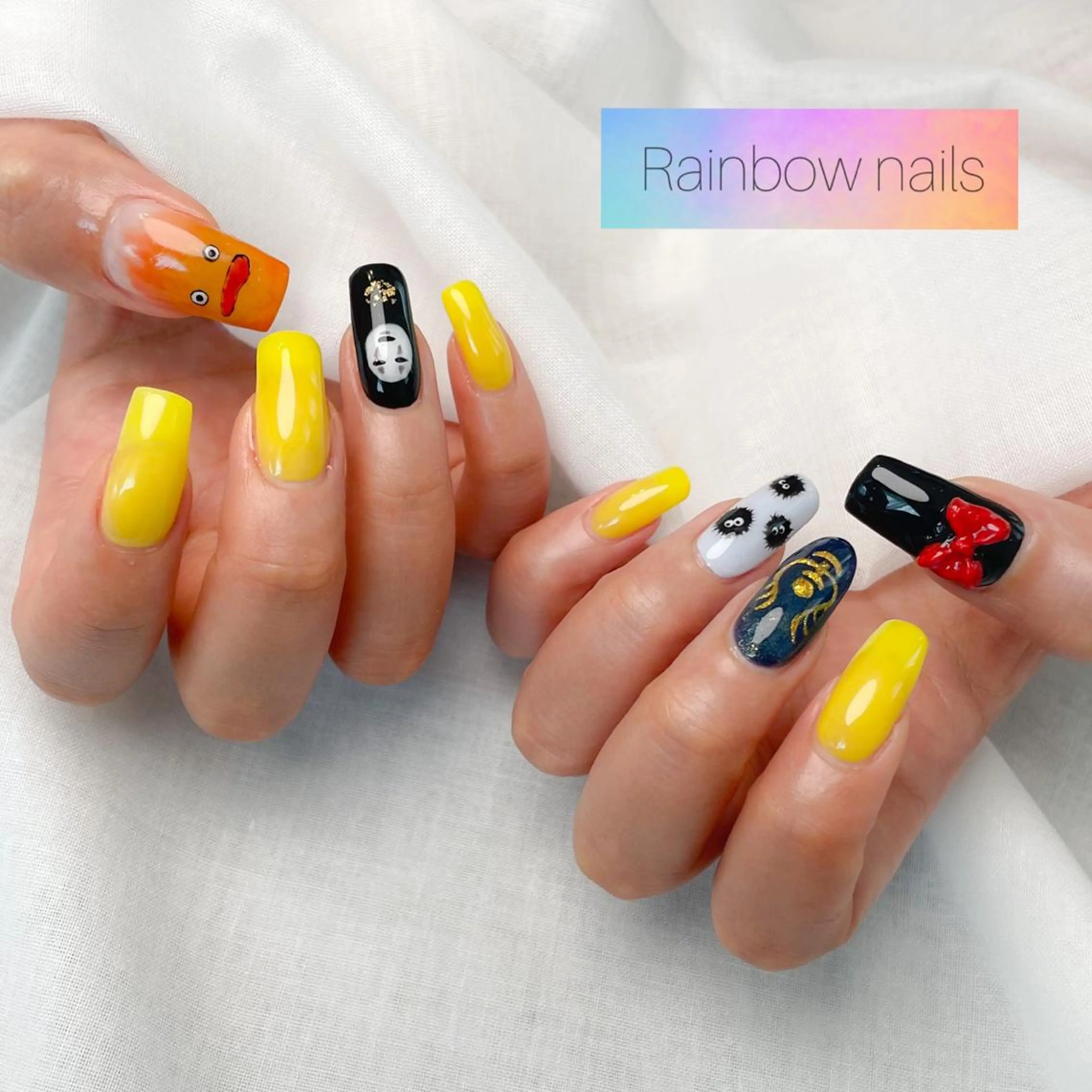 ネイル Rainbow nailsくろちゃんのネイルデザイン