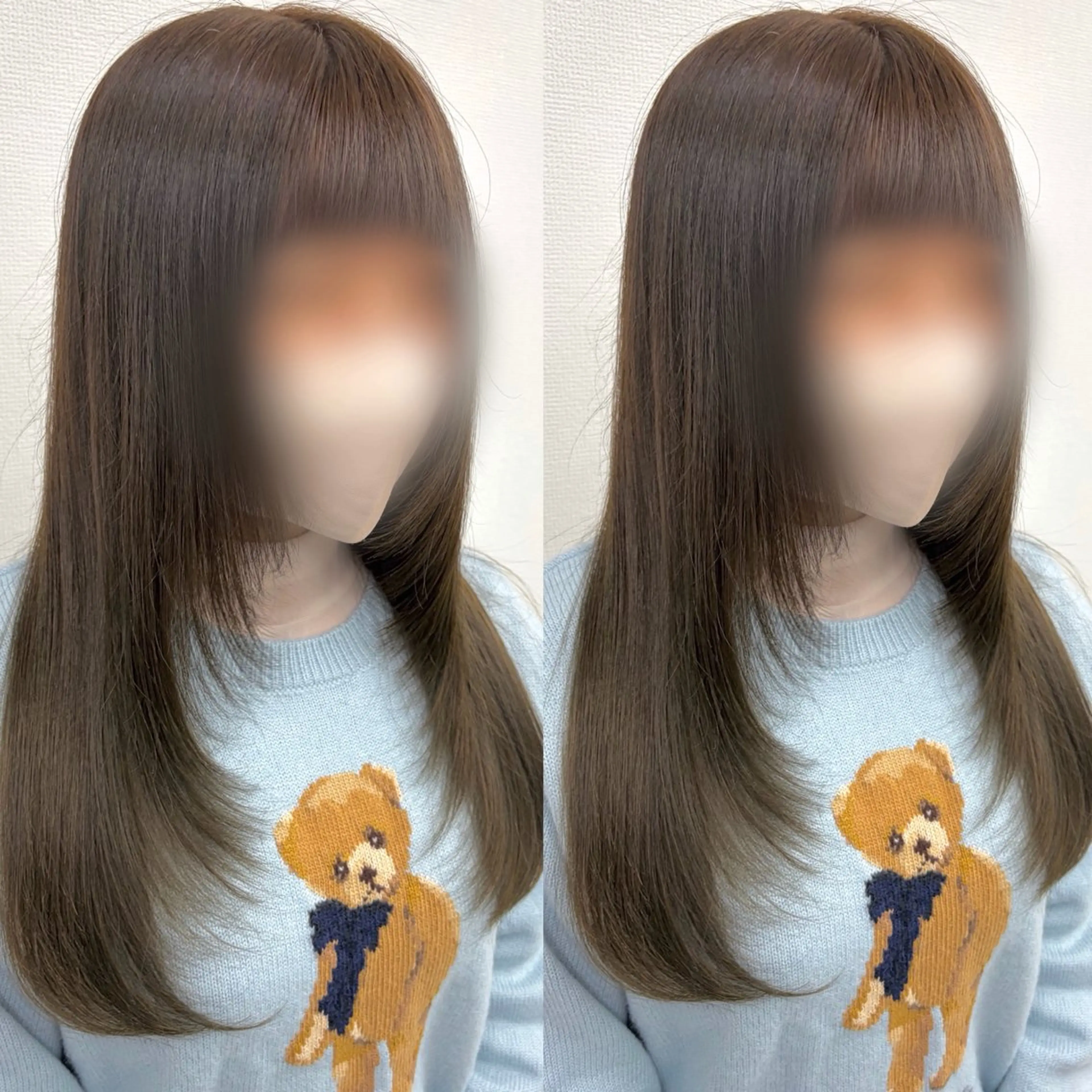 ロング カット ヘアカラー トリートメント 透明感カラー🪿🤍 顔まわりカットのヘアスタイル